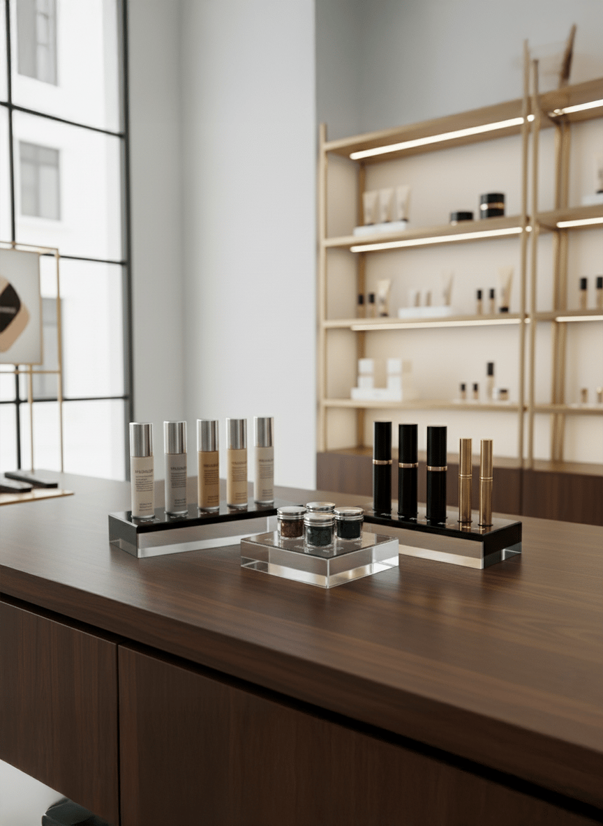 Kozmetik Pleksi Blok – Modern & Minimal Ürün Sergileme Bloğu