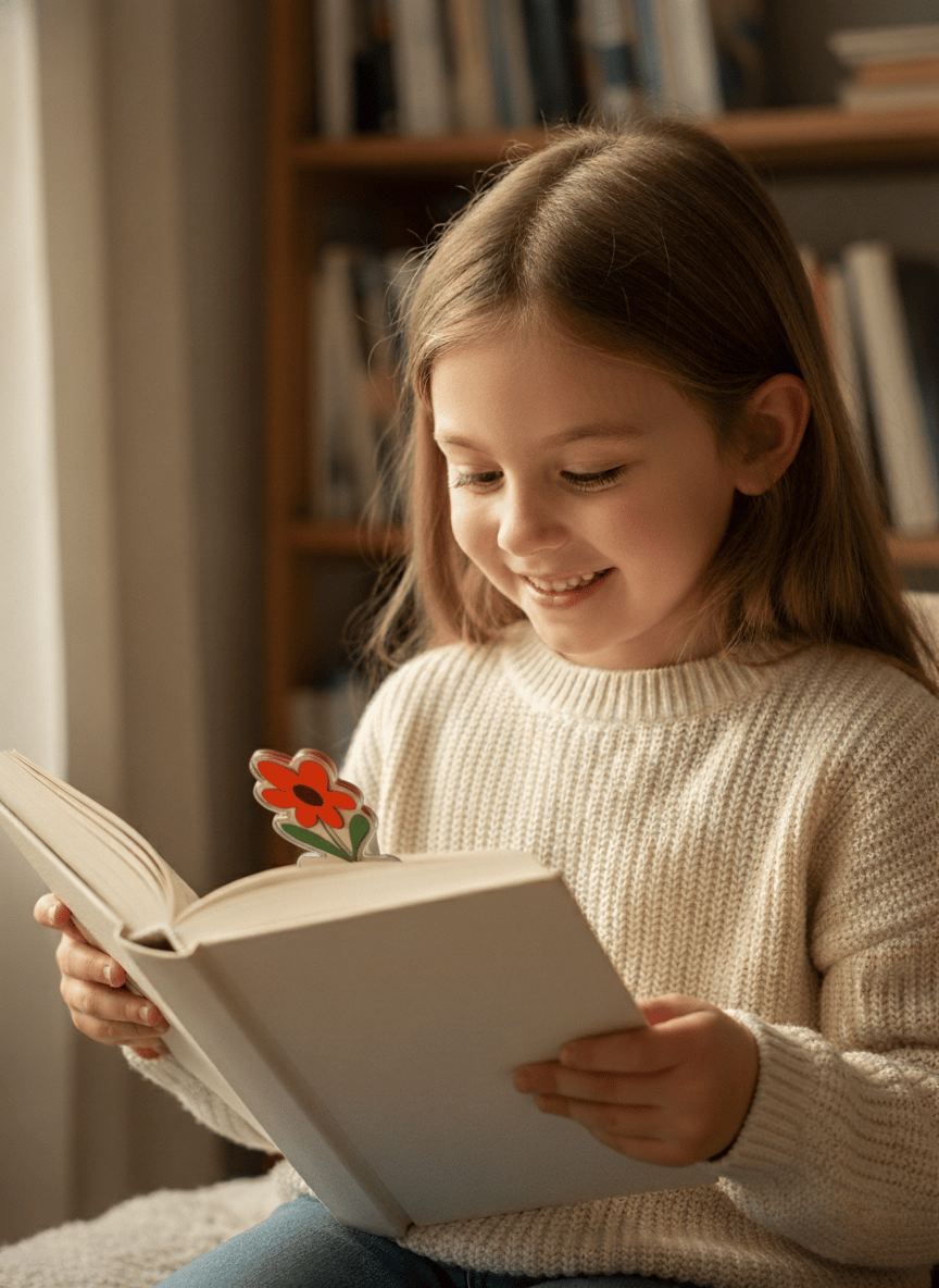 Retro Çiçekli Kitap Ayracı | Bohem Tarz Akrilik Ayraç | Papatya ve Çiçek Figürlü Hediye