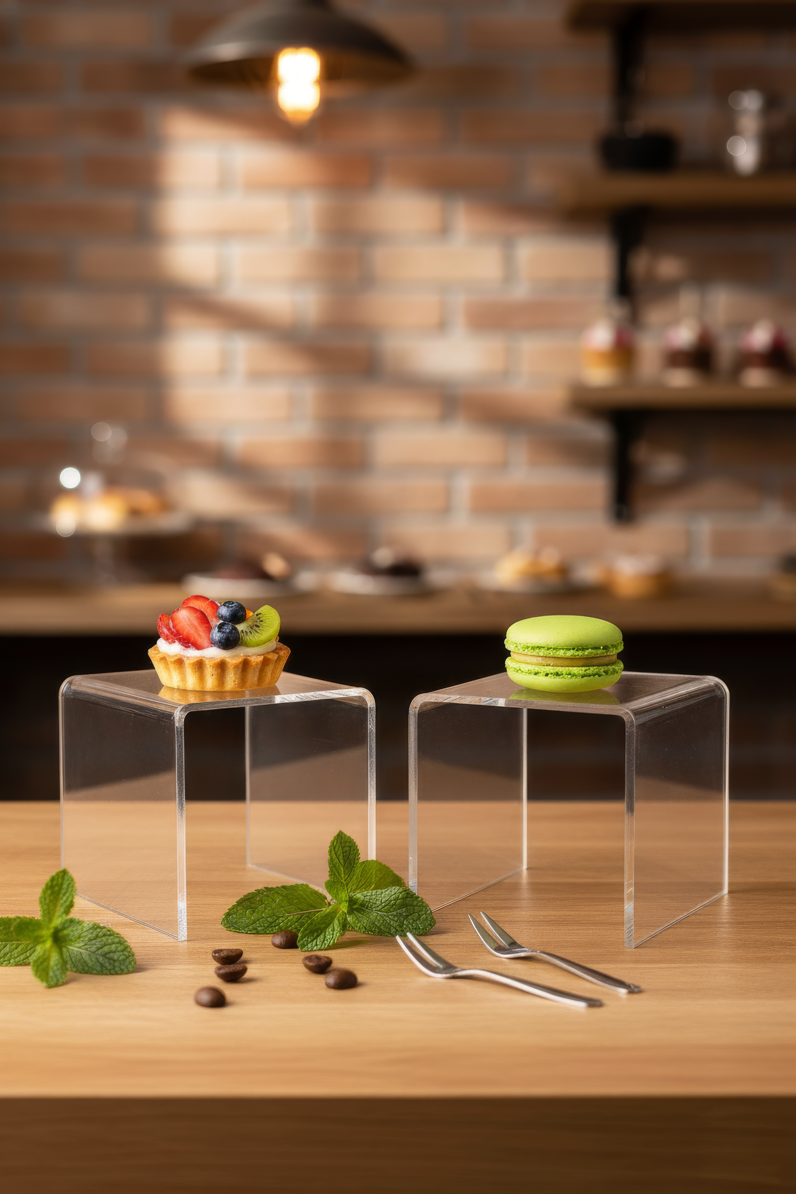 Şeffaf Pleksi Sergileme Standı 2'li Set - 8x8 cm (3mm)