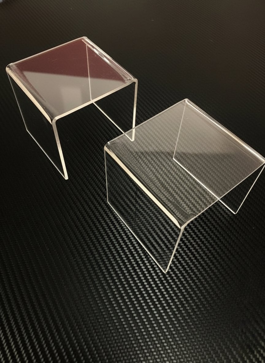 Şeffaf Pleksi Yükseltici Sergileme Standı 2'li Set - 8x8 cm (3mm)