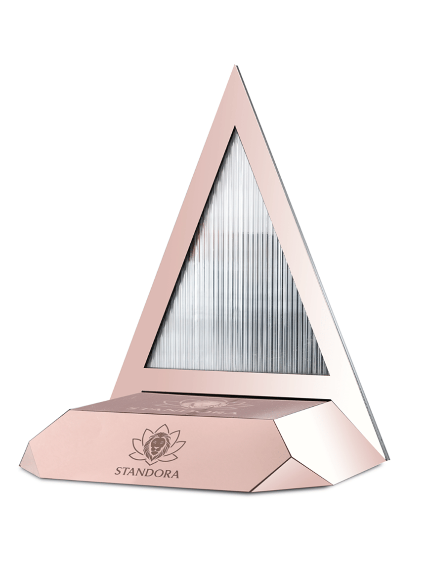 STANDORA | Ayna Pleksi Üçgen Ürün Sergileme Standı | Rose Gold