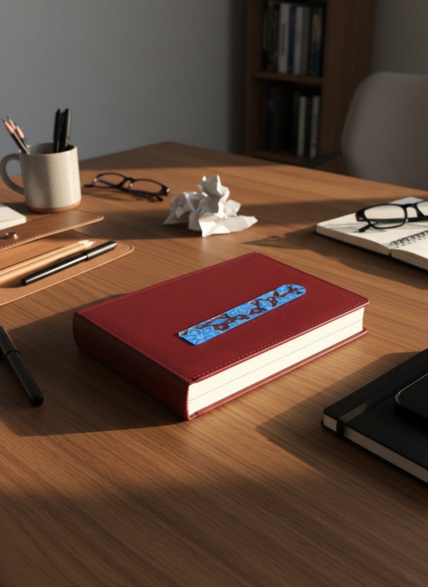 Yaprak Tasarımlı – Şeffaf UV Baskılı Pleksi Kitap Ayracı