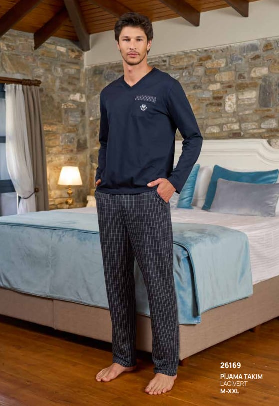 Erkek Laci̇ Pijama Takım
