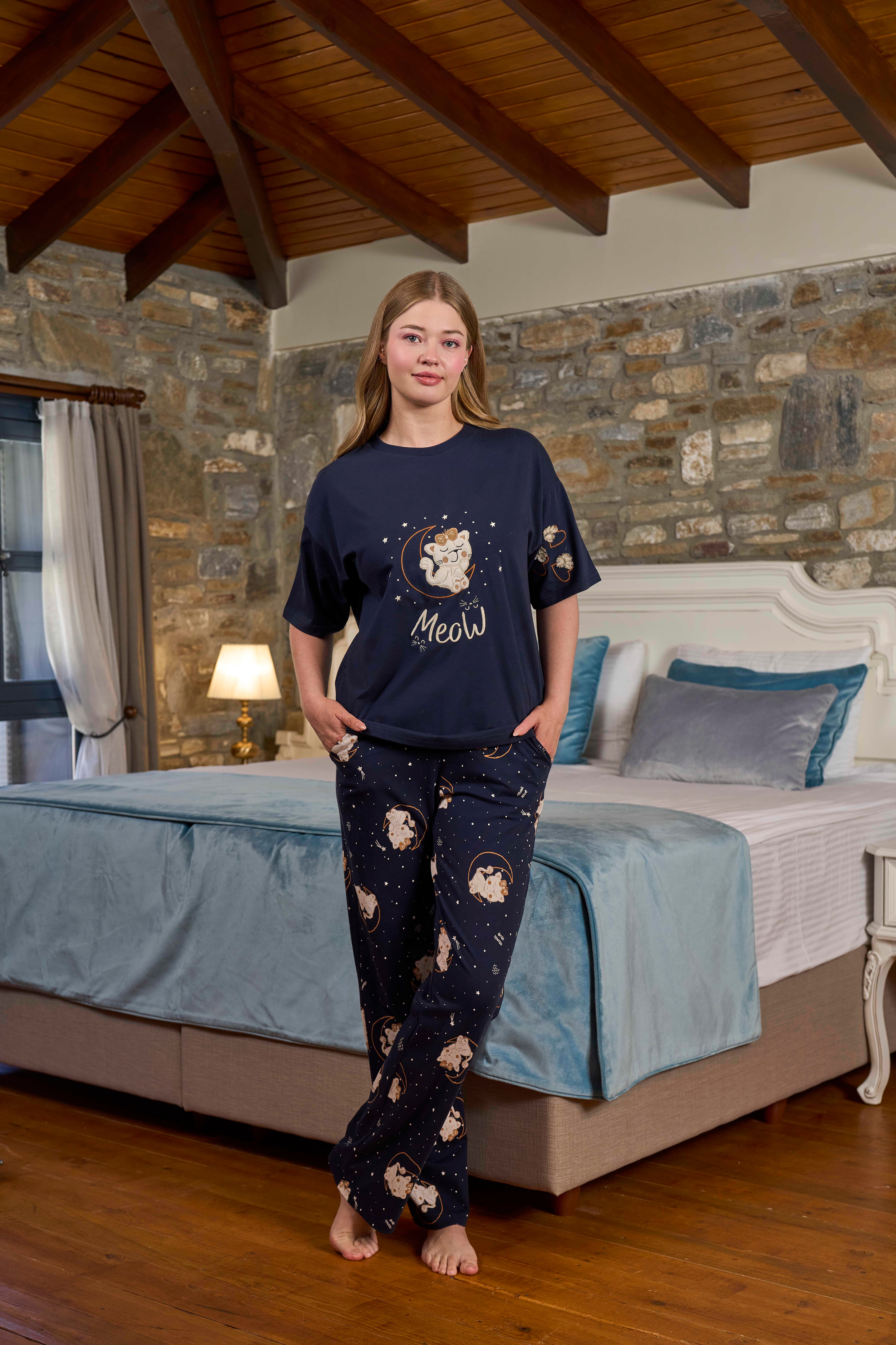 Kadın Lacivert Pijama Takım