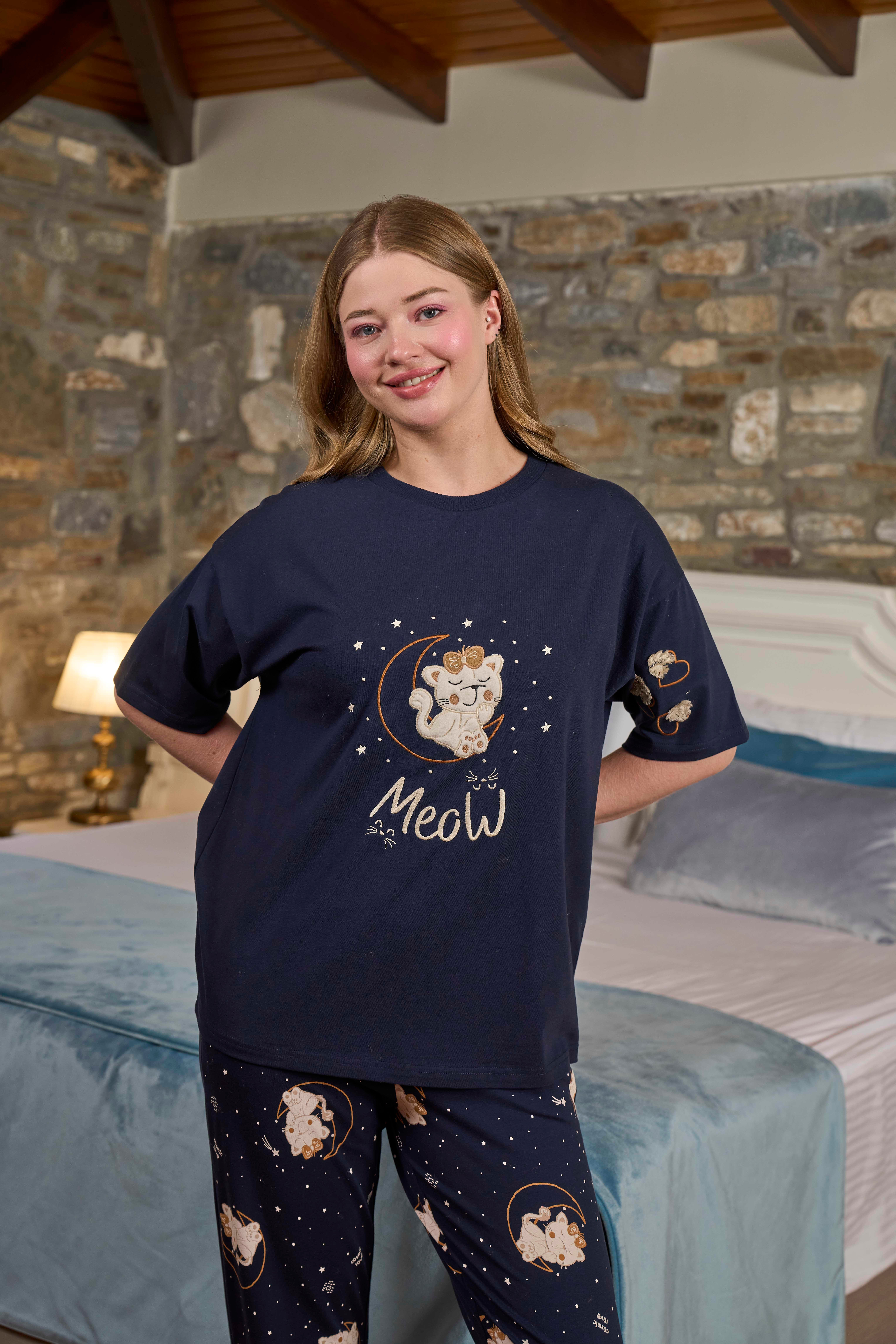 Kadın Lacivert Pijama Takım