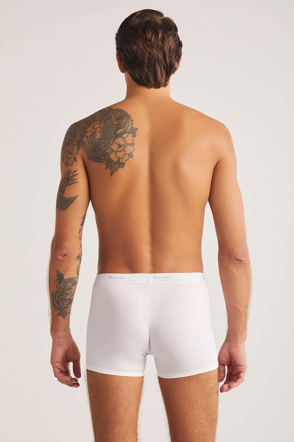 Tight Pamuklu 2 li Erkek Boxer - Beyaz