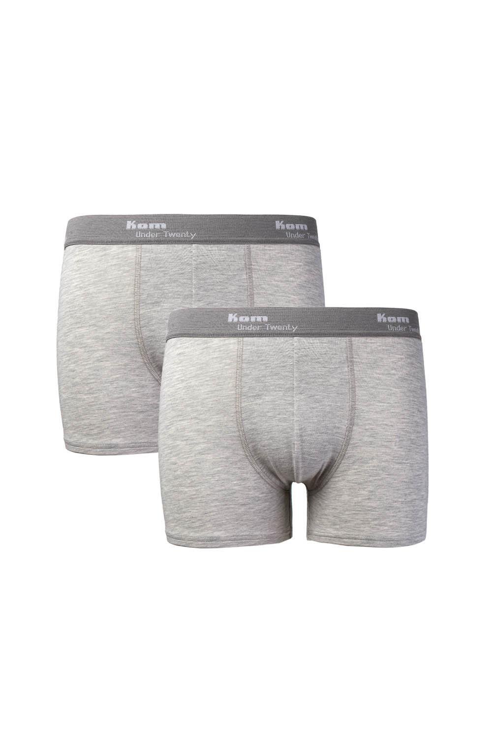 Tight Pamuklu 2 li Erkek Boxer - Gri