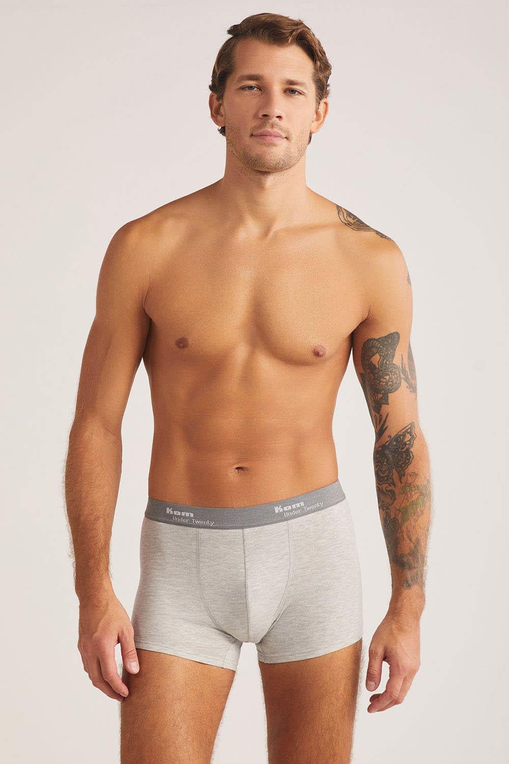 Tight Pamuklu 2 li Erkek Boxer - Gri