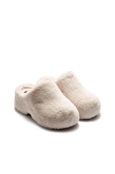 Twigy Lilo Peluş Kadın Ev Terliği Bej 