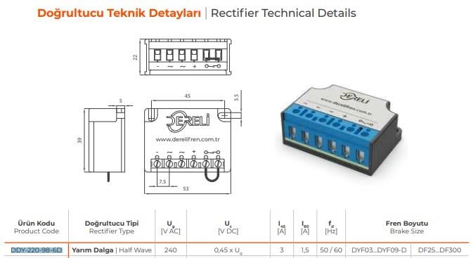 Yarım Dalga Hızlı Doğrultucu DDY 220 98 6D - (240 V - 3 A)
