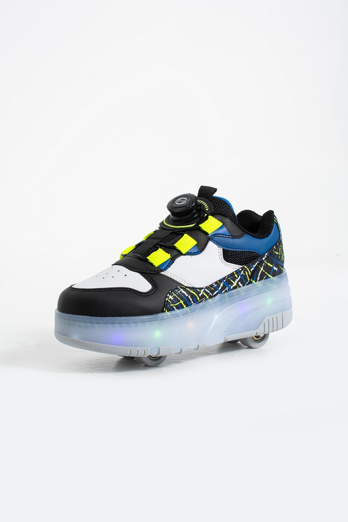 Çocuk Patenli Işıklı Spor Ayakkabı 4 Tekerlekli Çıkarılabilir Tekerlekli Sneaker