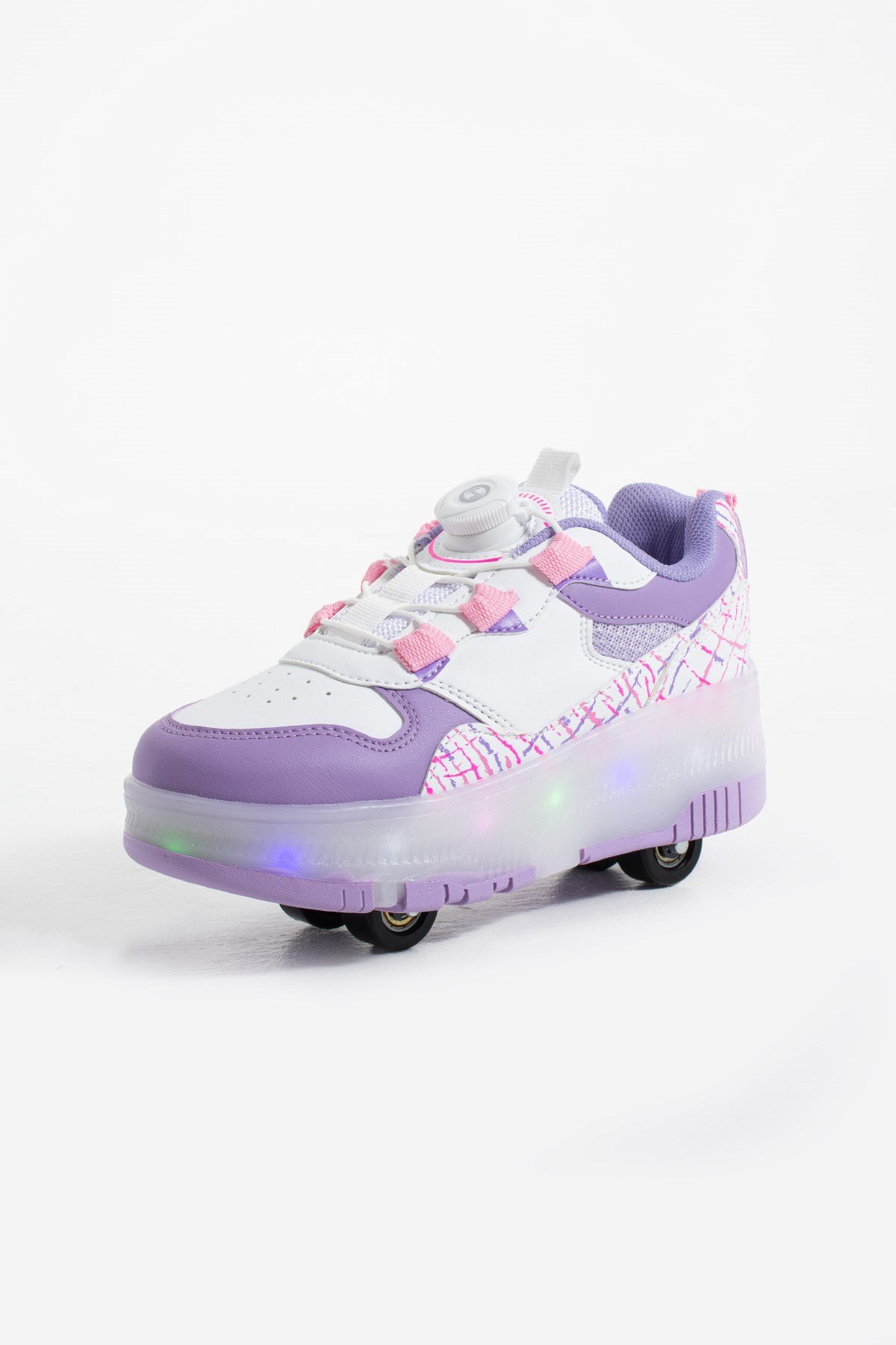 Çocuk Patenli Işıklı Spor Ayakkabı 4 Tekerlekli Çıkarılabilir Tekerlekli Sneaker