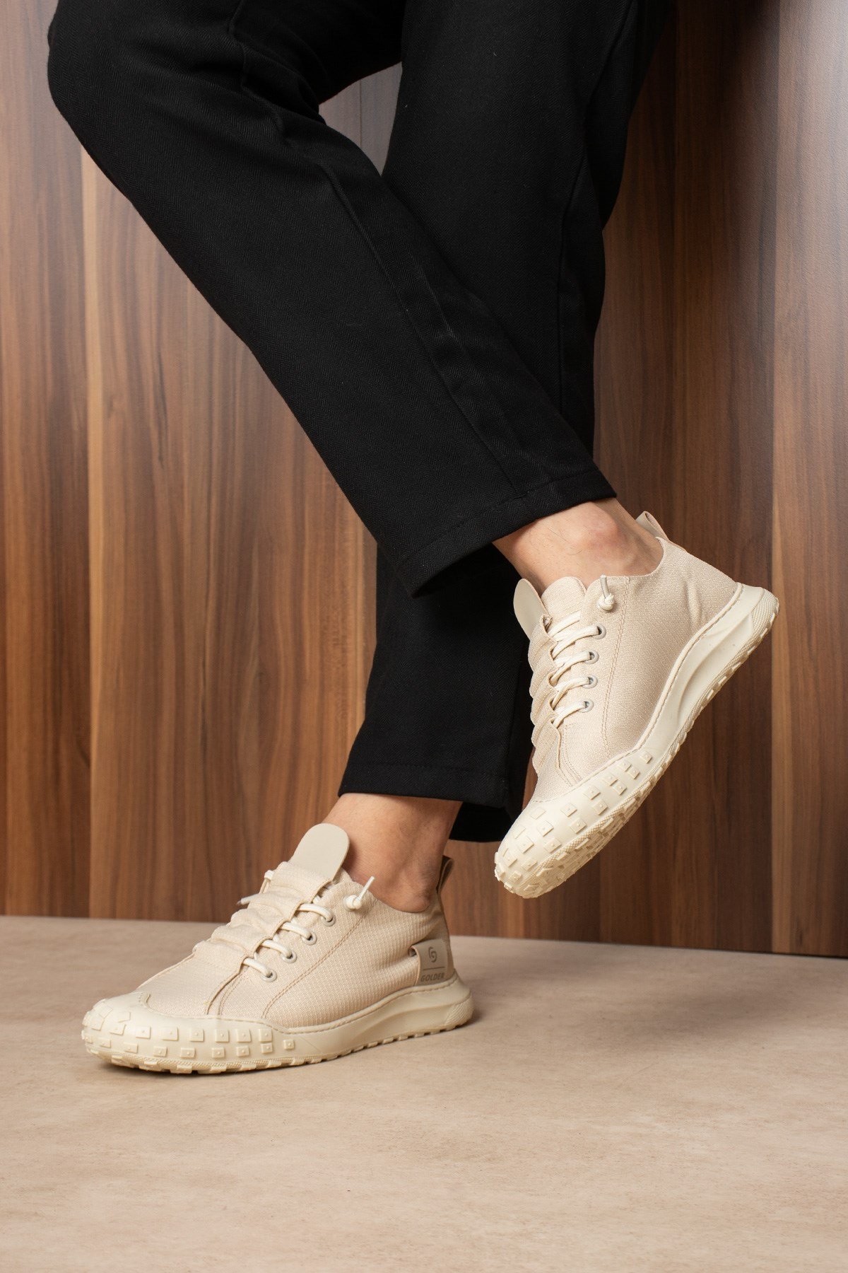 Erkek Sneaker Günlük Bej Rahat Taban Spor Ayakkabı 