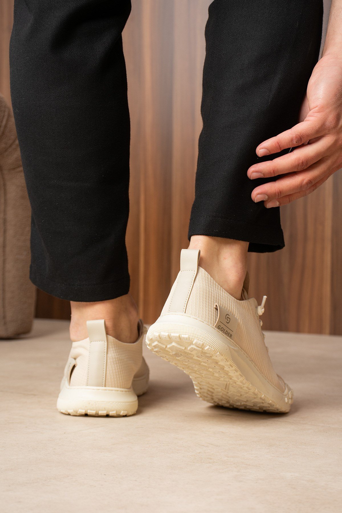 Erkek Sneaker Günlük Bej Rahat Taban Spor Ayakkabı 