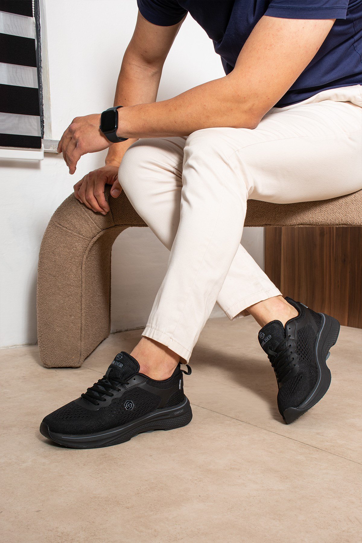 Erkek Sneaker Günlük Rahat Taban Spor Ayakkabı Siyah Siyah 