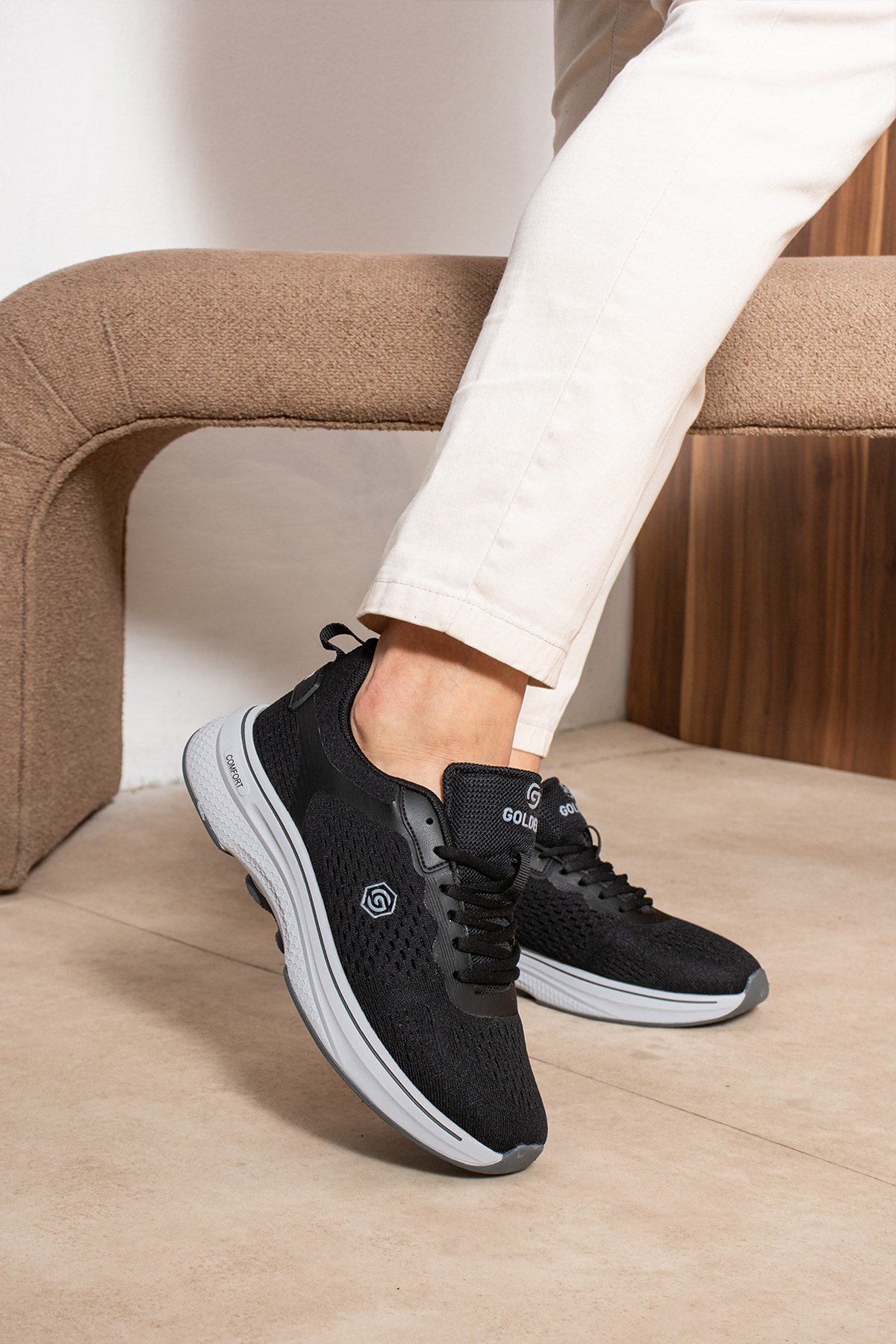 Erkek Sneaker Günlük Rahat Taban Spor Ayakkabı Siyah Gri