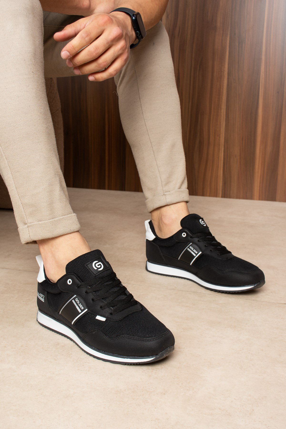Erkek Sneaker Günlük Siyah Rahat Taban Spor Ayakkabı 
