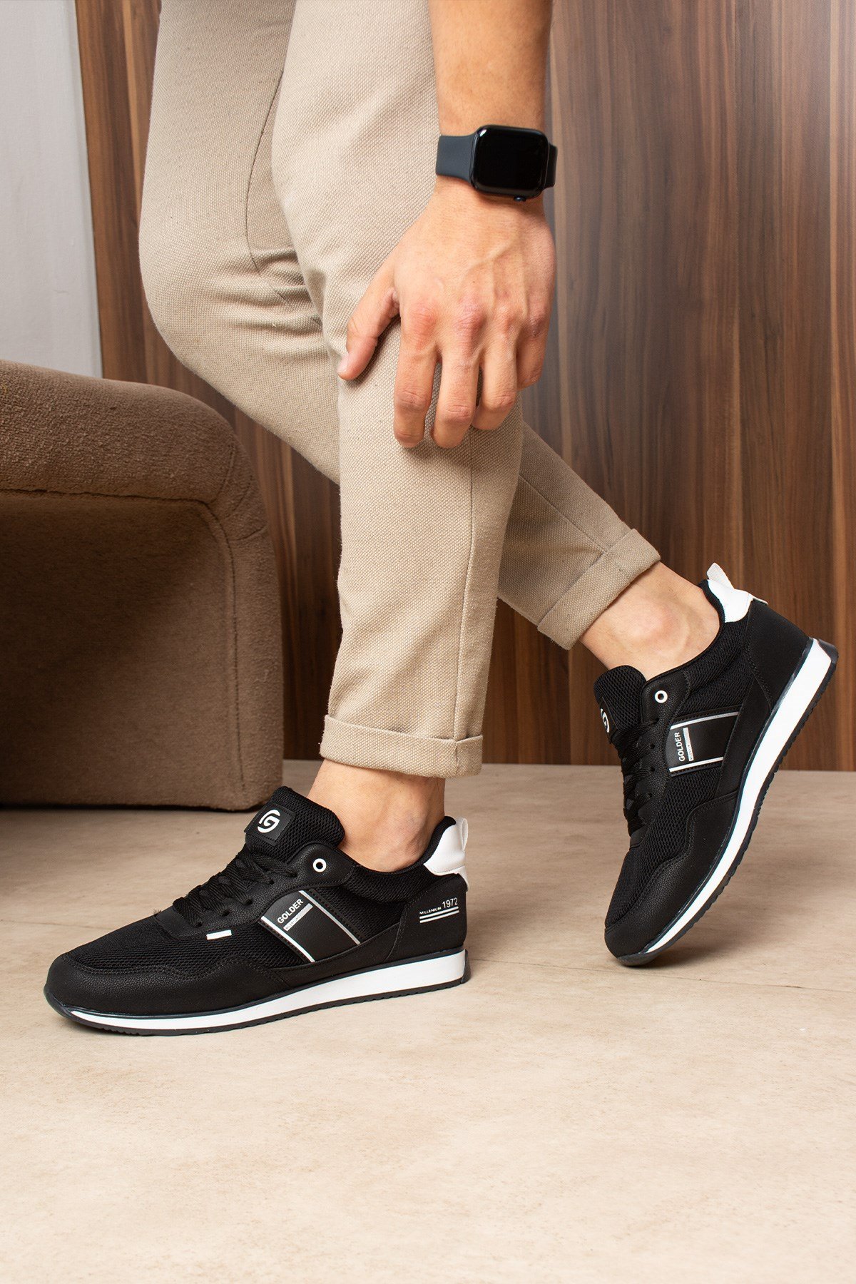Erkek Sneaker Günlük Siyah Rahat Taban Spor Ayakkabı 