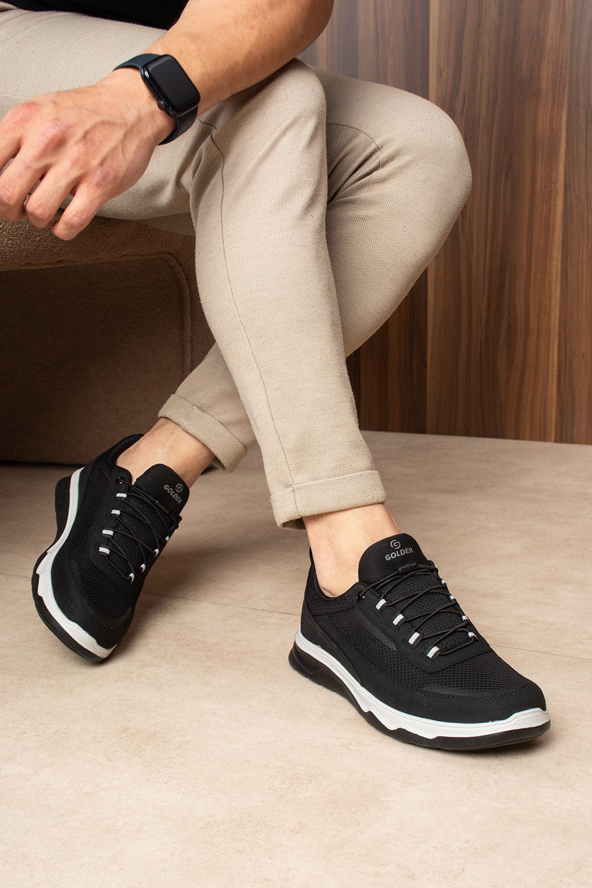 Erkek Sneaker Günlük Siyah Rahat Taban Spor Ayakkabı 
