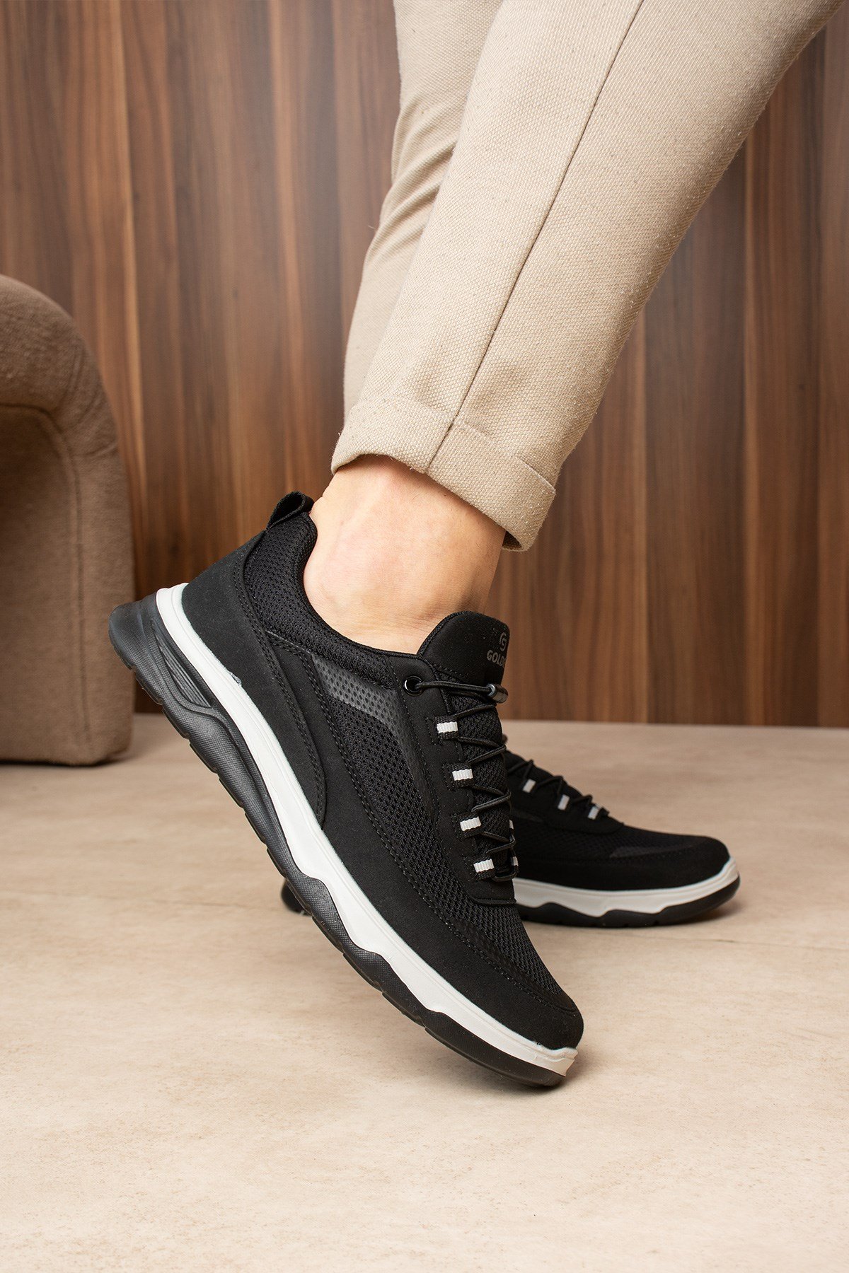 Erkek Sneaker Günlük Siyah Rahat Taban Spor Ayakkabı 