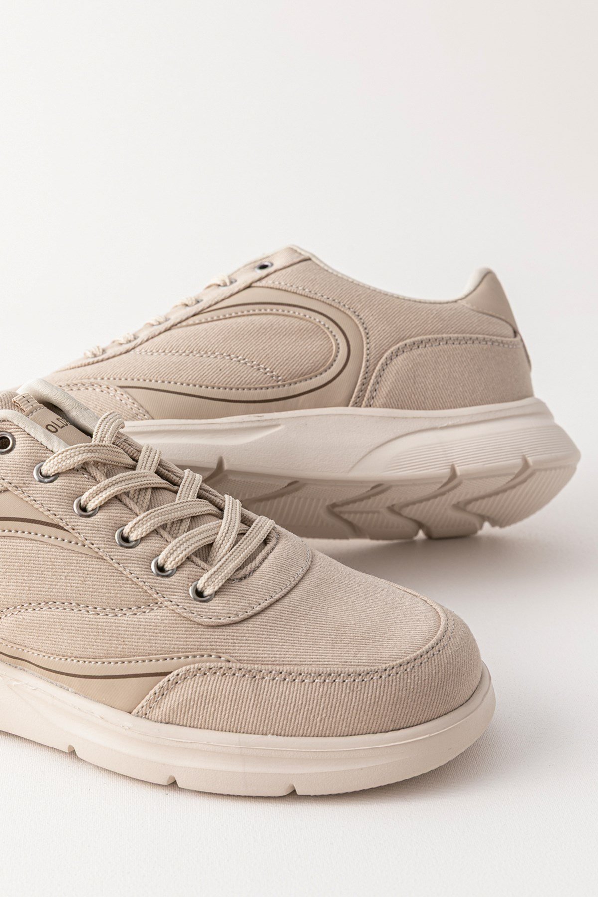 Erkek Spor Ayakkabı Bej Ultra Hafif Nefes Alan Rahat Günlük Sneaker