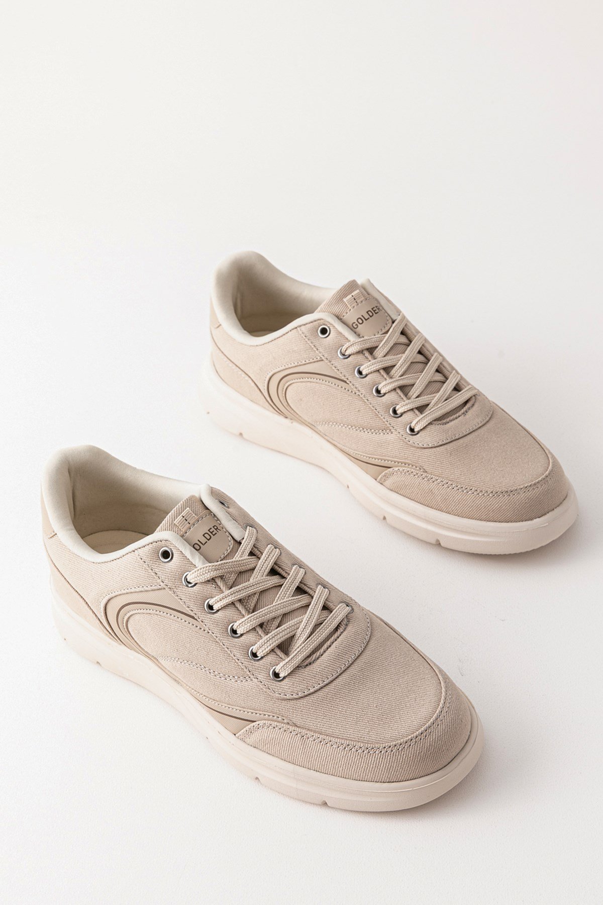 Erkek Spor Ayakkabı Bej Ultra Hafif Nefes Alan Rahat Günlük Sneaker