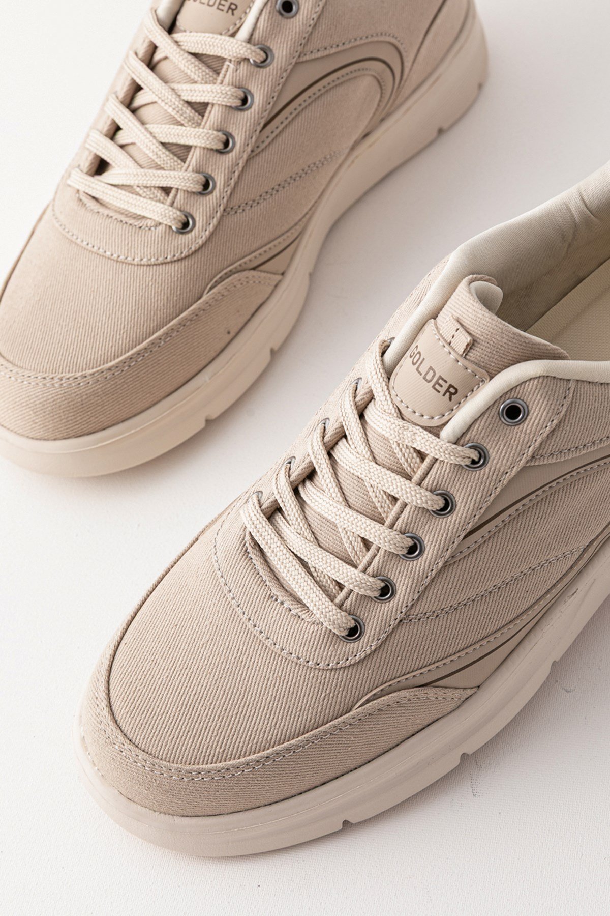 Erkek Spor Ayakkabı Bej Ultra Hafif Nefes Alan Rahat Günlük Sneaker