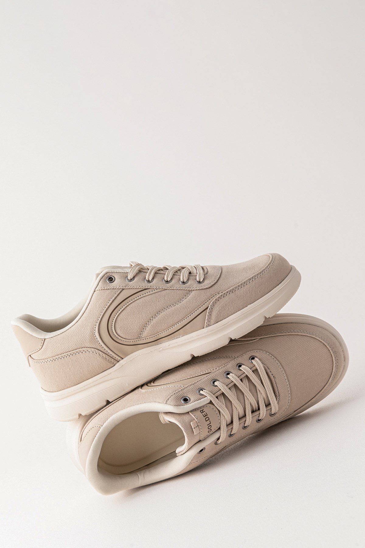 Erkek Spor Ayakkabı Bej Ultra Hafif Nefes Alan Rahat Günlük Sneaker