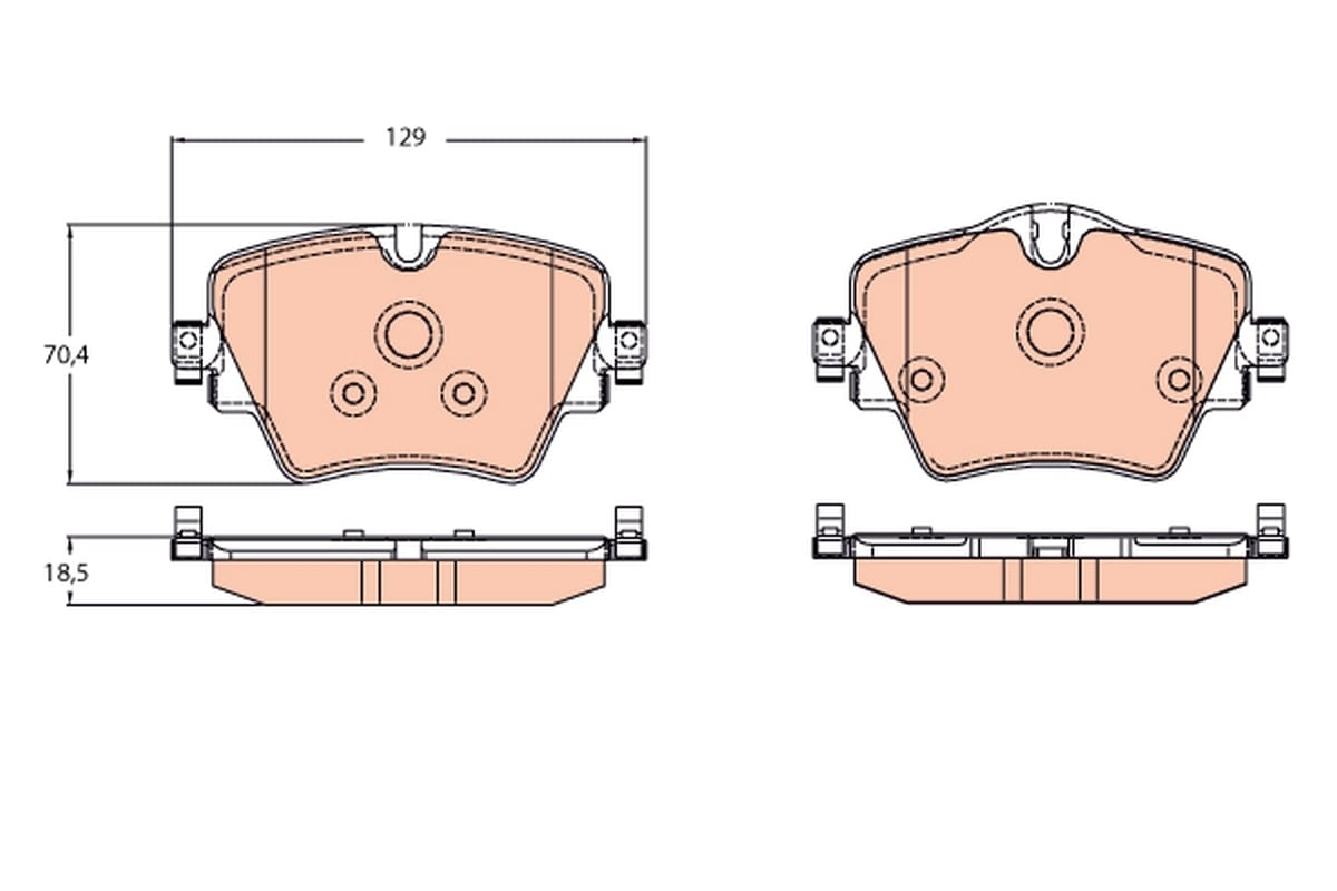 BMW 1F40-2 F45-F46-X1 F48-X1 F49-X2 F39-G20-G21-G22-G23-G26-G28-G42-G30-G31-X3 G01-X4 G02 MINI F54-F60 2014 SONRASI FREN BALATASI ÖN 34106860019