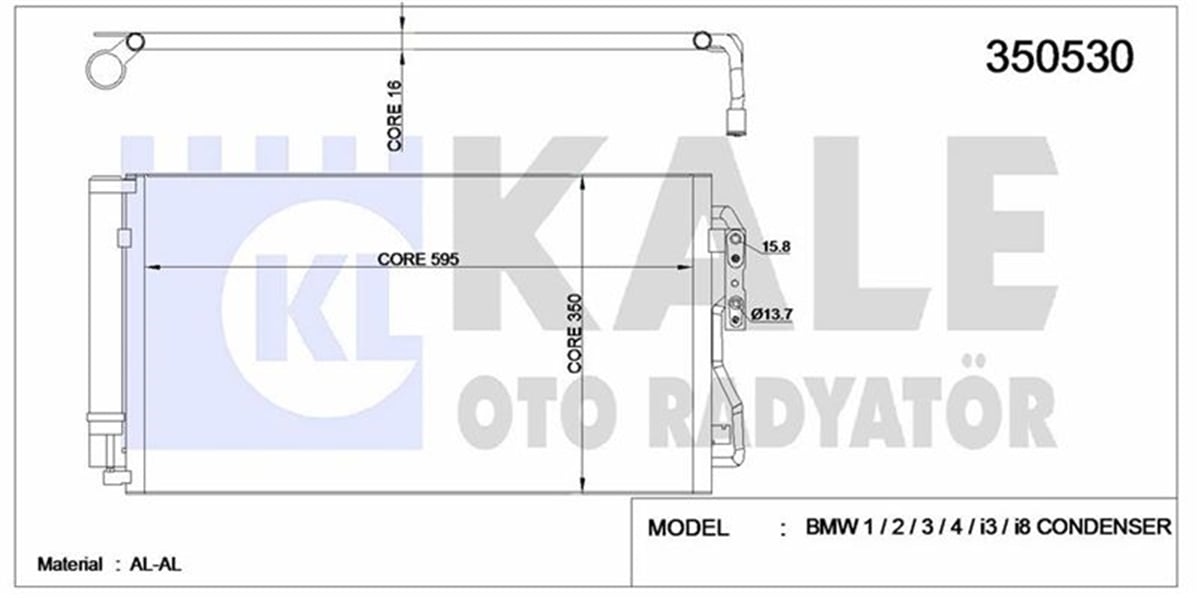 BMW F20-F20LCI-F21-F21LCI-F22-F22LCI-2F87-F30-F30LCI-F31-F31LCI-F34-F35-F35LCI-4F32-F33-F36GranCoupe 2010-2018 KLIMA RADYATÖRÜ 64506804722