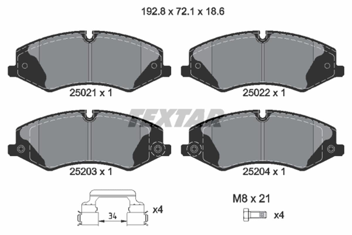 BMW TEXTAR TX 2502201 FREN BALATASI ÖN 06-18 LAND ROVER RANGE ROVER DISCOVERY - SPORT - V-IV  BM