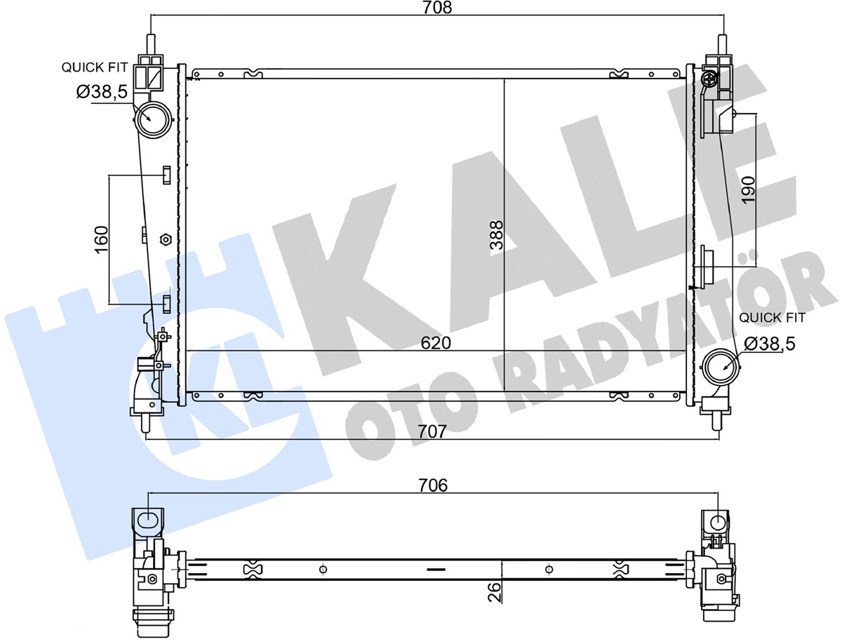 FIAT EGEA DOBLO IV 2015 SONRASI SU RADYATORU 52090365