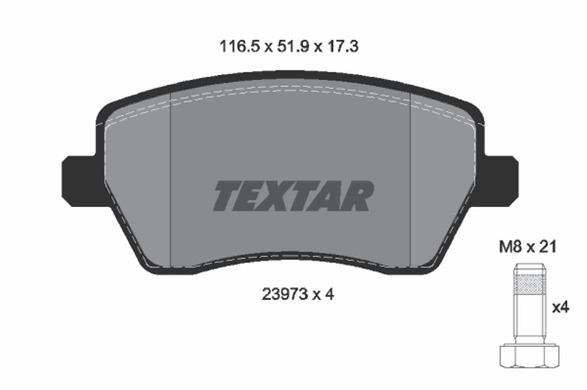 MERCEDES TEXTAR TX 2397301 FREN BALATASI ÖN 12- CITAN BM