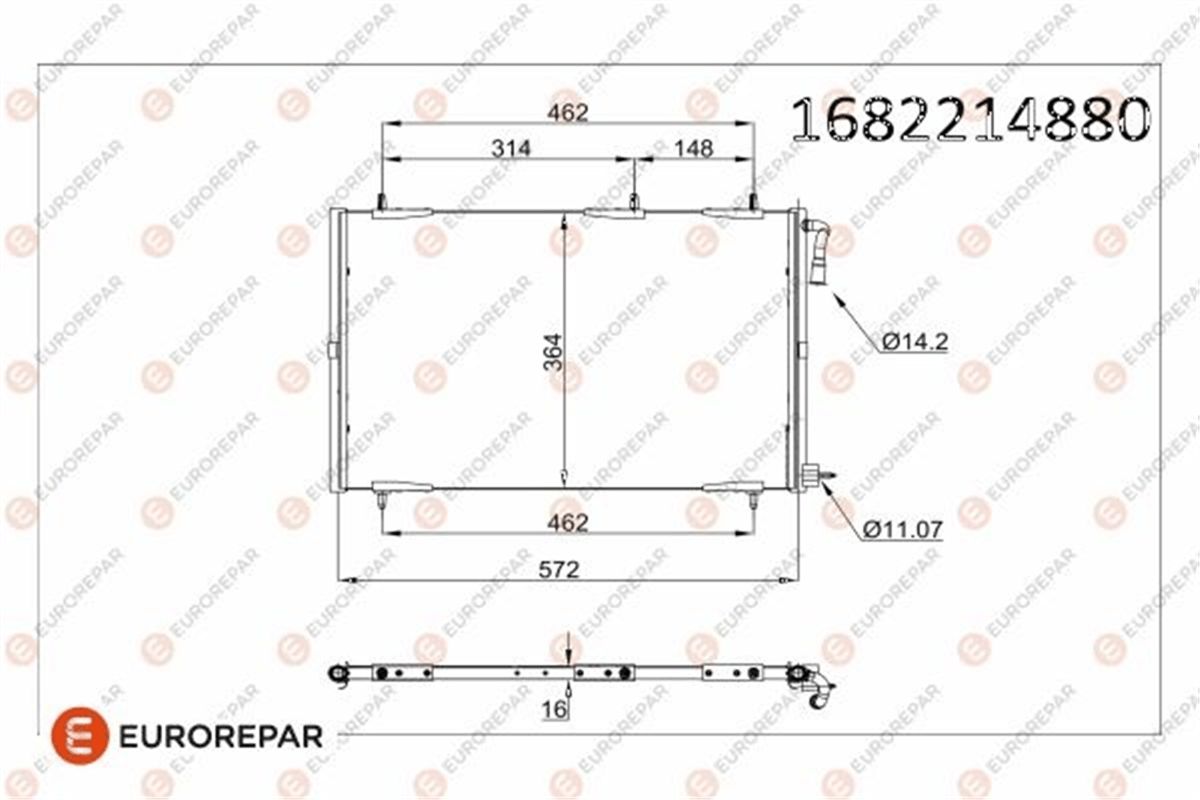 PSA 206 / 206+ 1999 SONRASI KLIMA RADYATÖRÜ 1610161180 / 6455.CJ