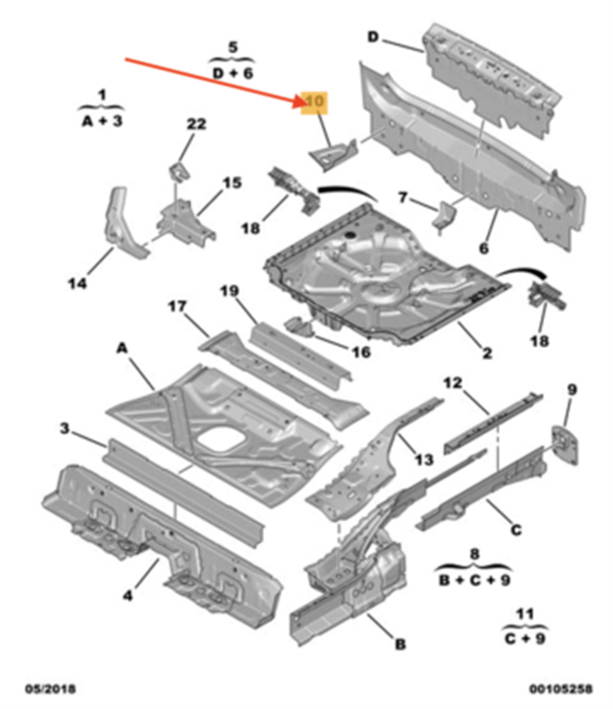 PSA PEUGEOT 1997-2000 ARKA PANEL KÖSE SACI