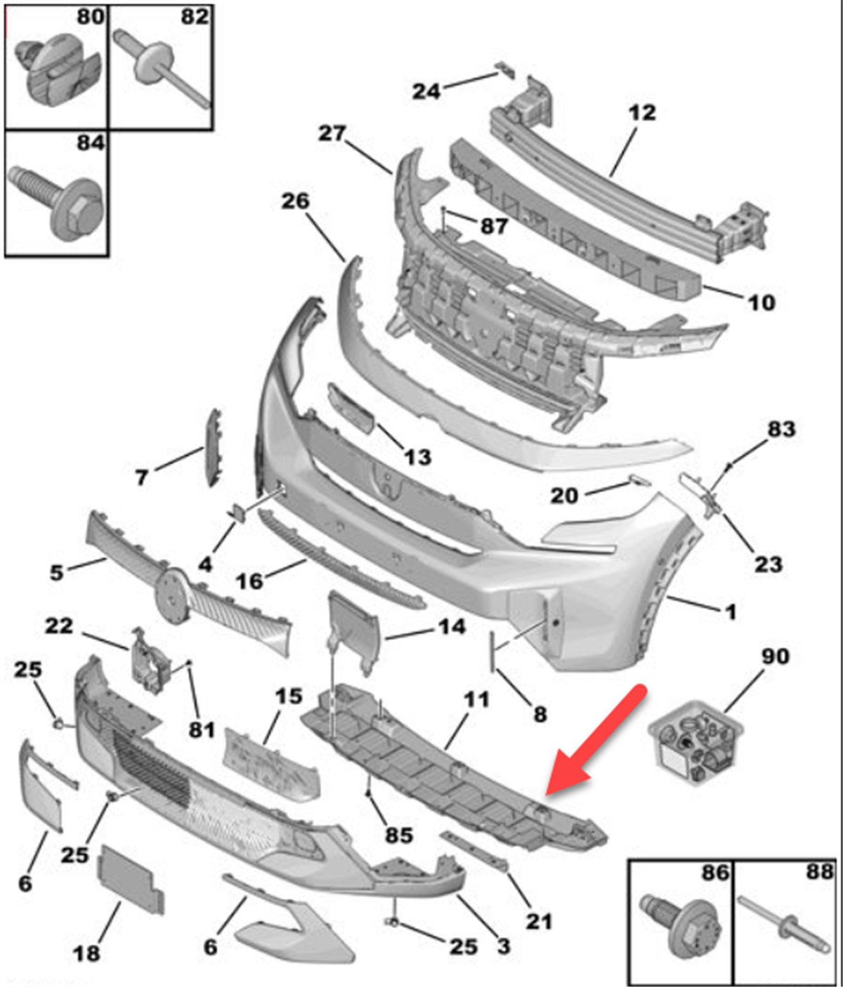 PSA YENI C3 AIRCROSS CC4E 1997-2000 ÖN TAMPON ALT DEFLEKTÖR