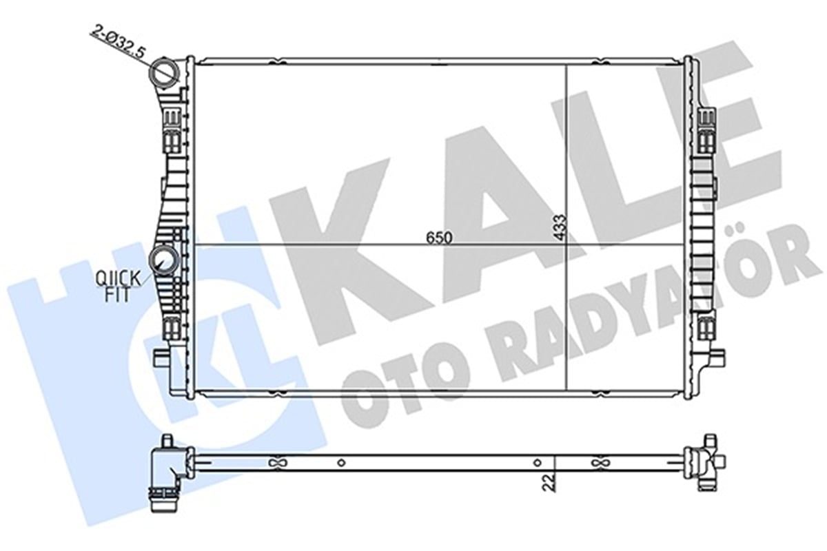 VOLKSWAGEN GOLF7-PASSAT-A3-LEON 2013 SONRASI SU RADYATÖRÜ 5Q0121251EQ
