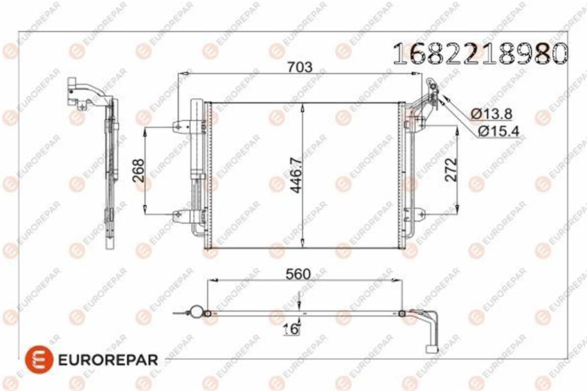 VW EUROREPAR 1682218980 KLIMA RADYATÖRÜ 07- TIGUAN BM