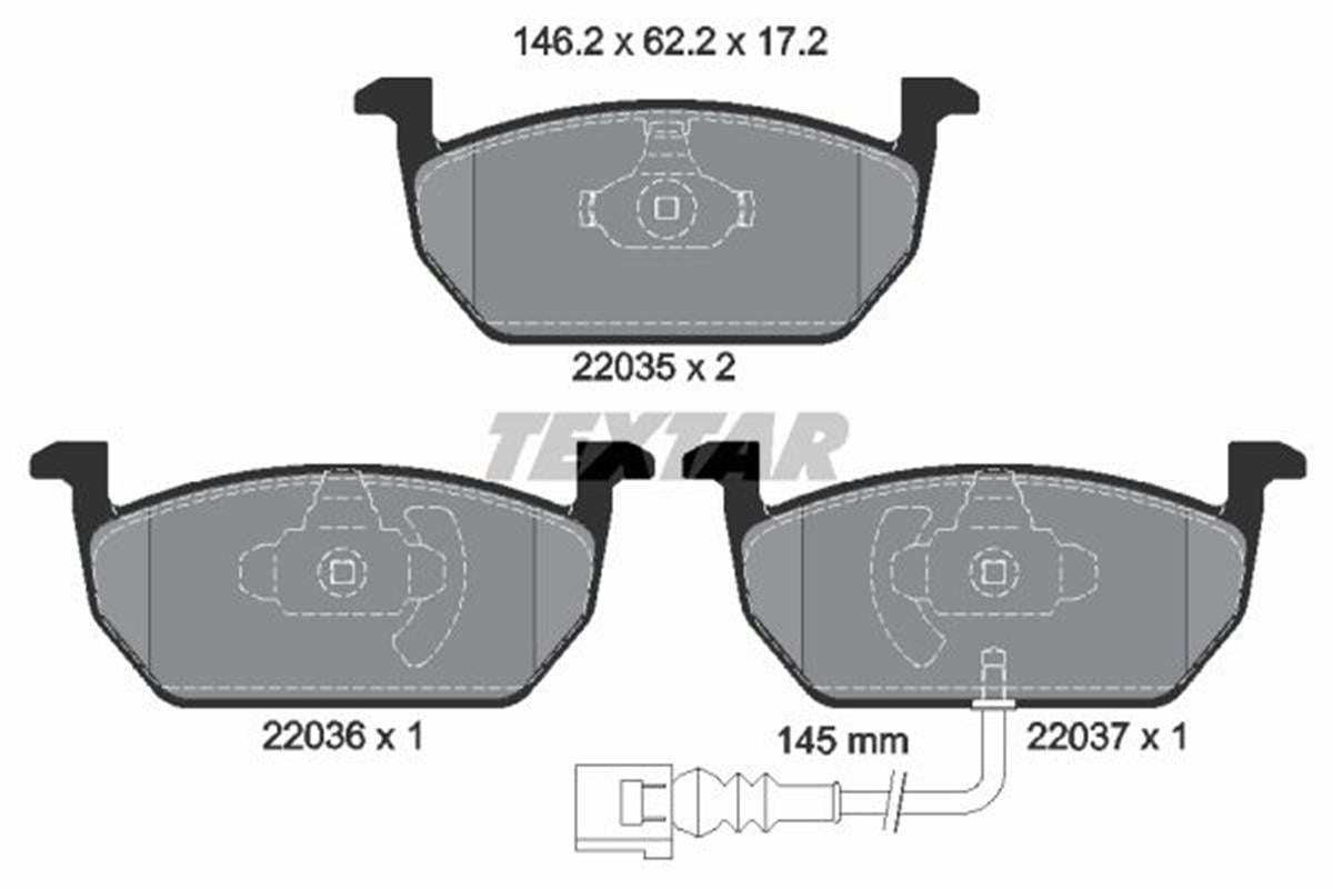 VW TEXTAR TX 2203501 FREN BALATASI ÖN 13- GOLF7-A3-LEON-OCTAVIA BM