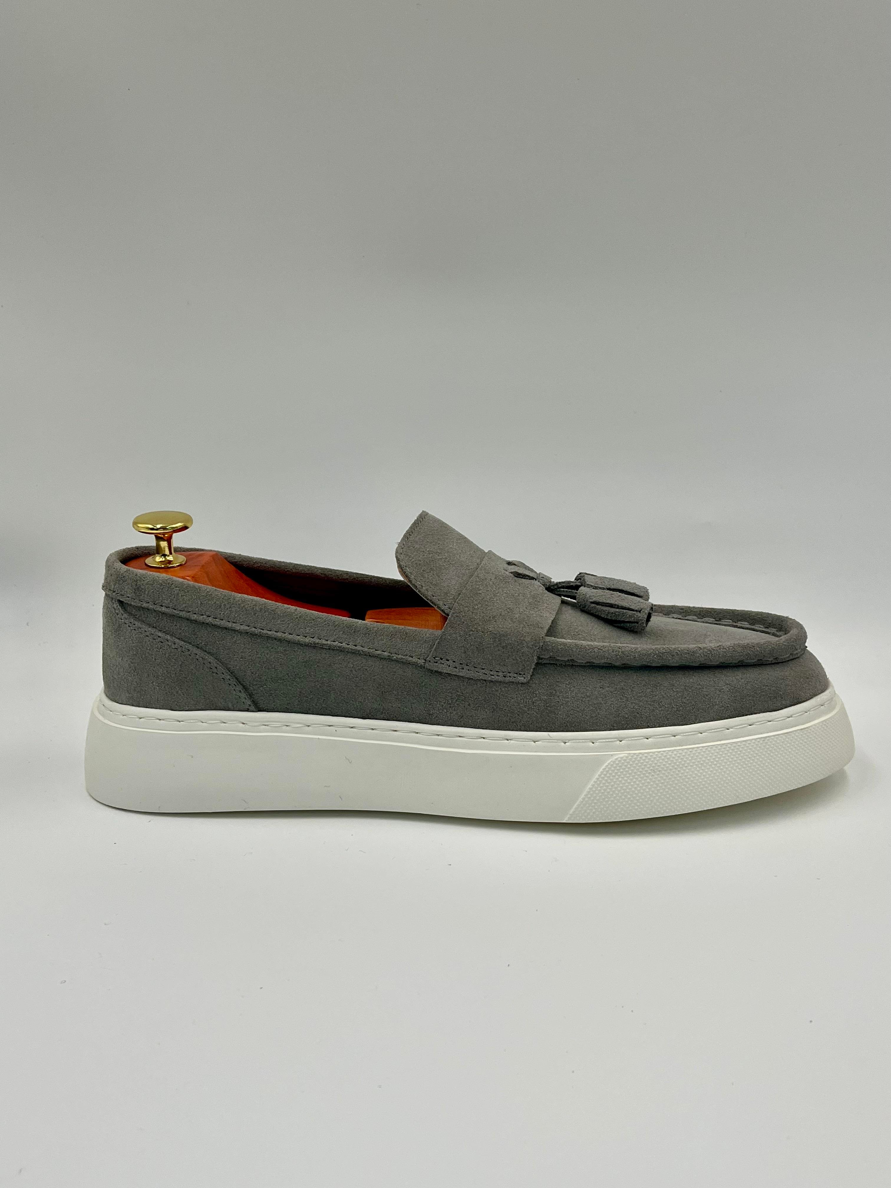 ALVİO SHOES ERKEK AYAKKABI GRİ SÜET LOAFER
