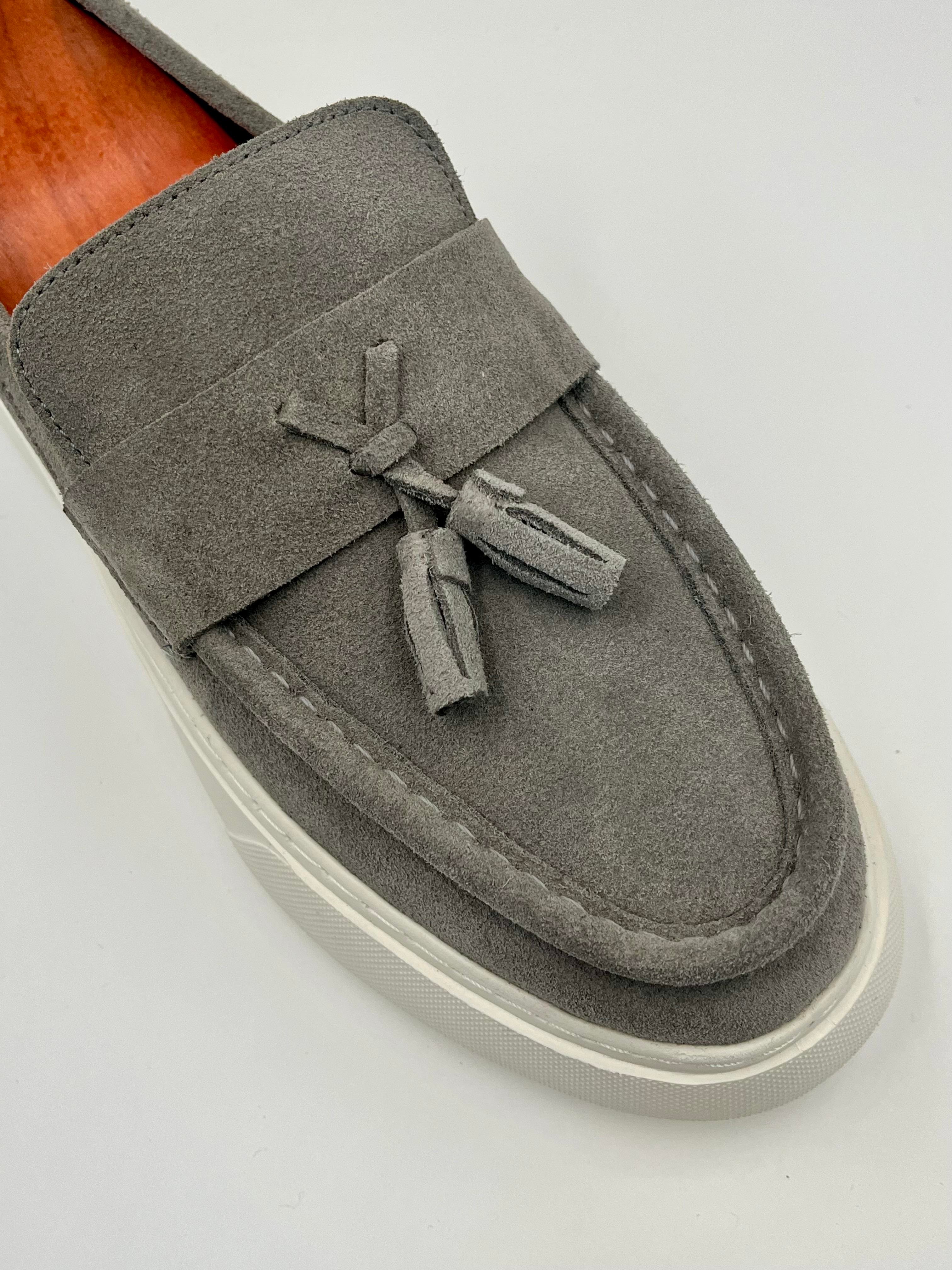 ALVİO SHOES ERKEK AYAKKABI GRİ SÜET LOAFER