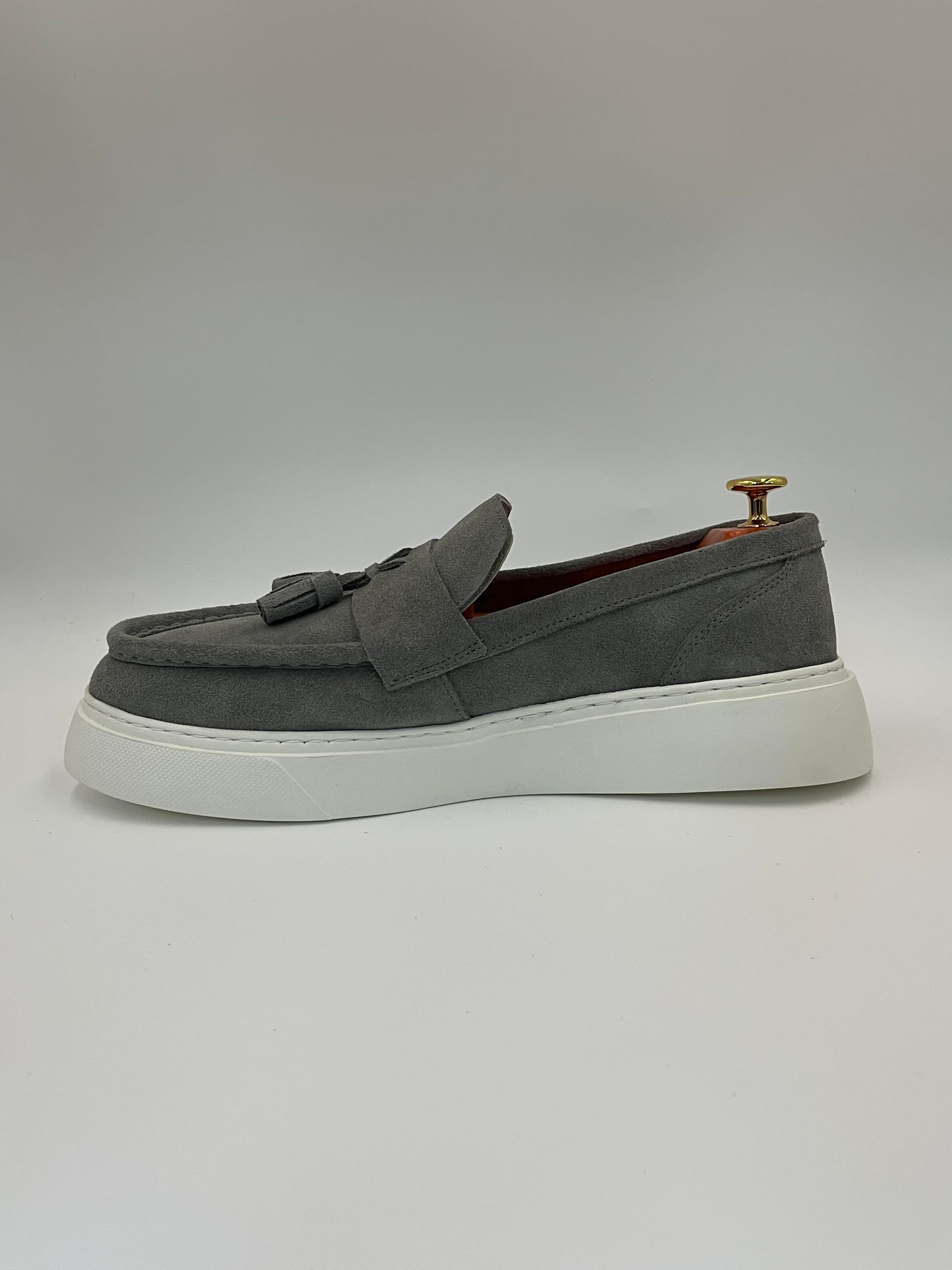 ALVİO SHOES ERKEK AYAKKABI GRİ SÜET LOAFER