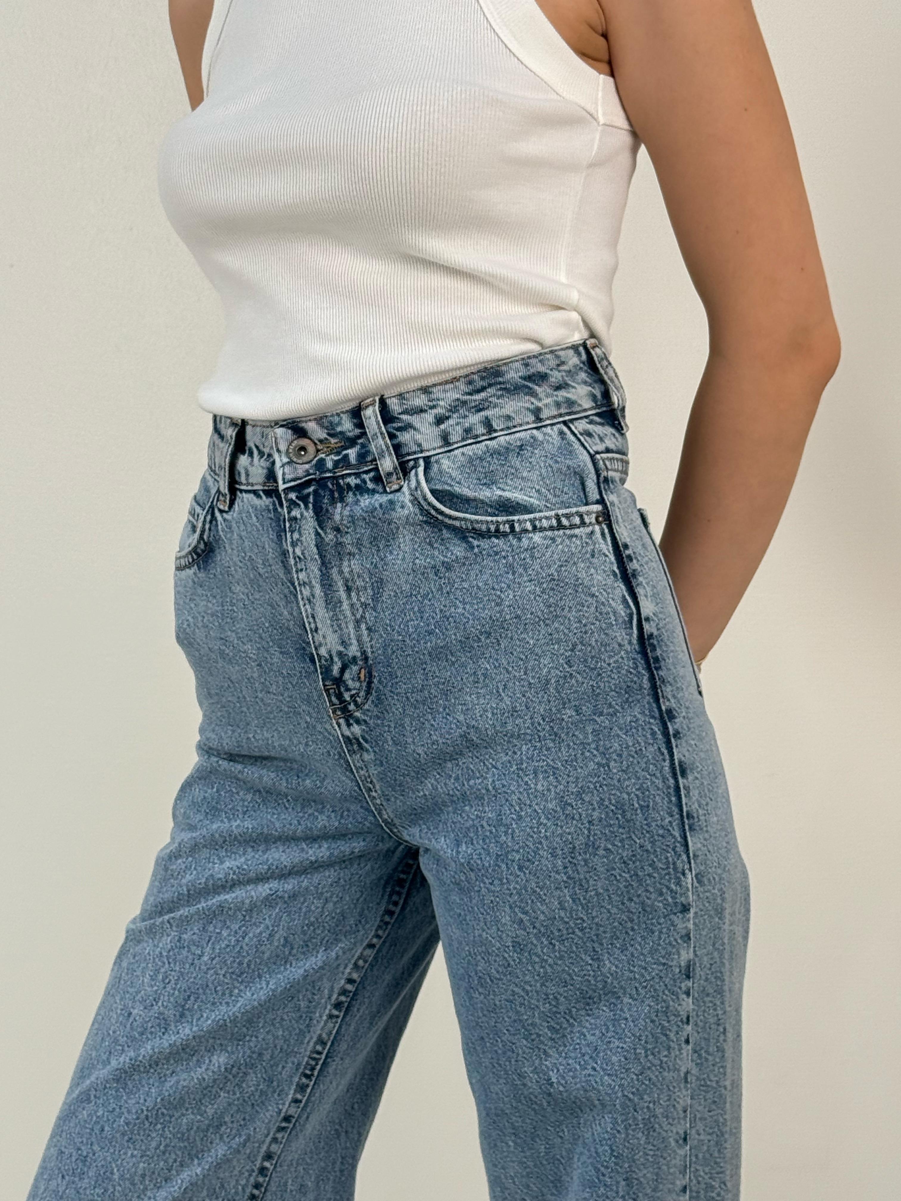 Açık Mavi Wide Leg Jean
