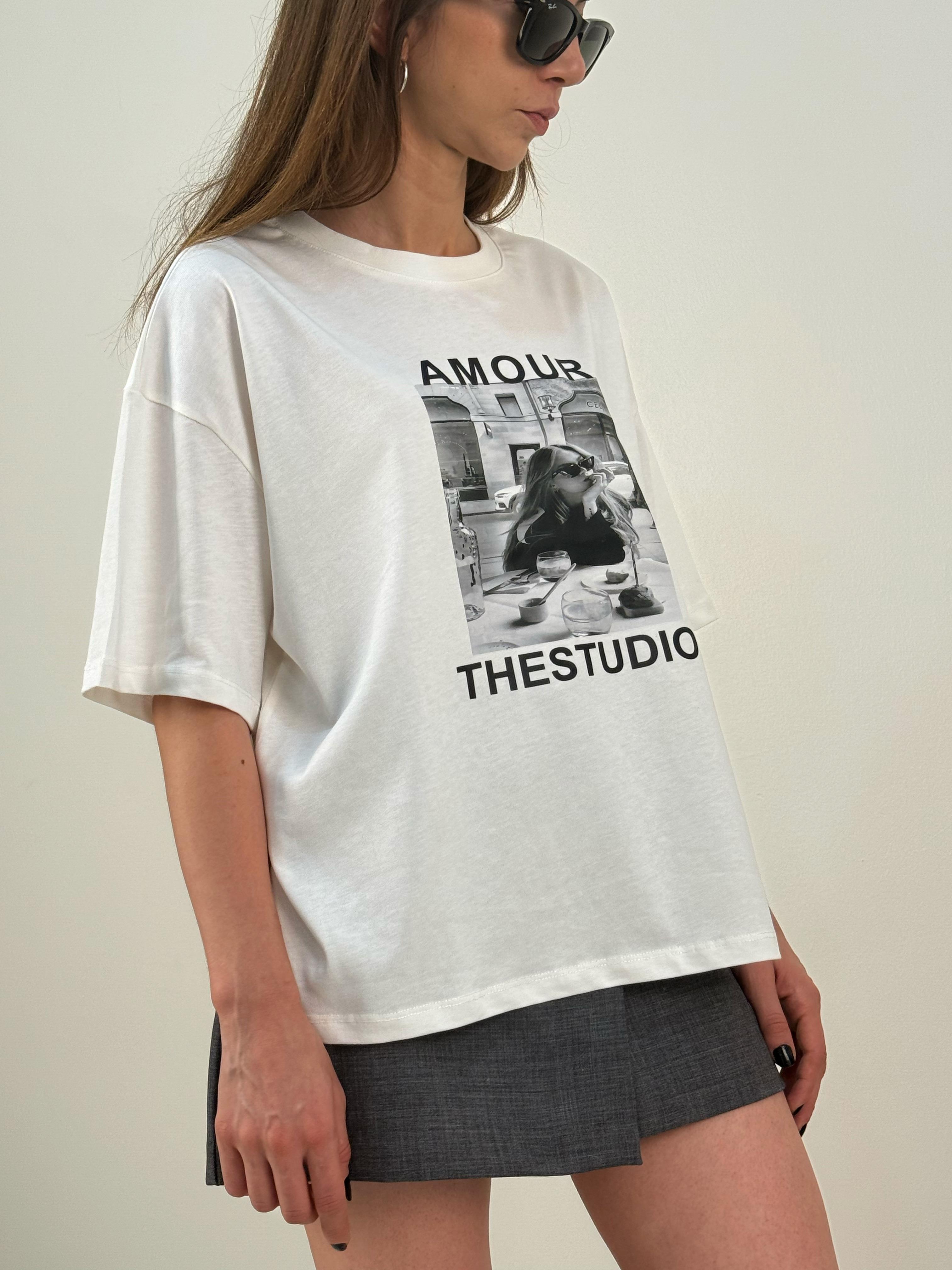 Amour Baskılı T-shirt