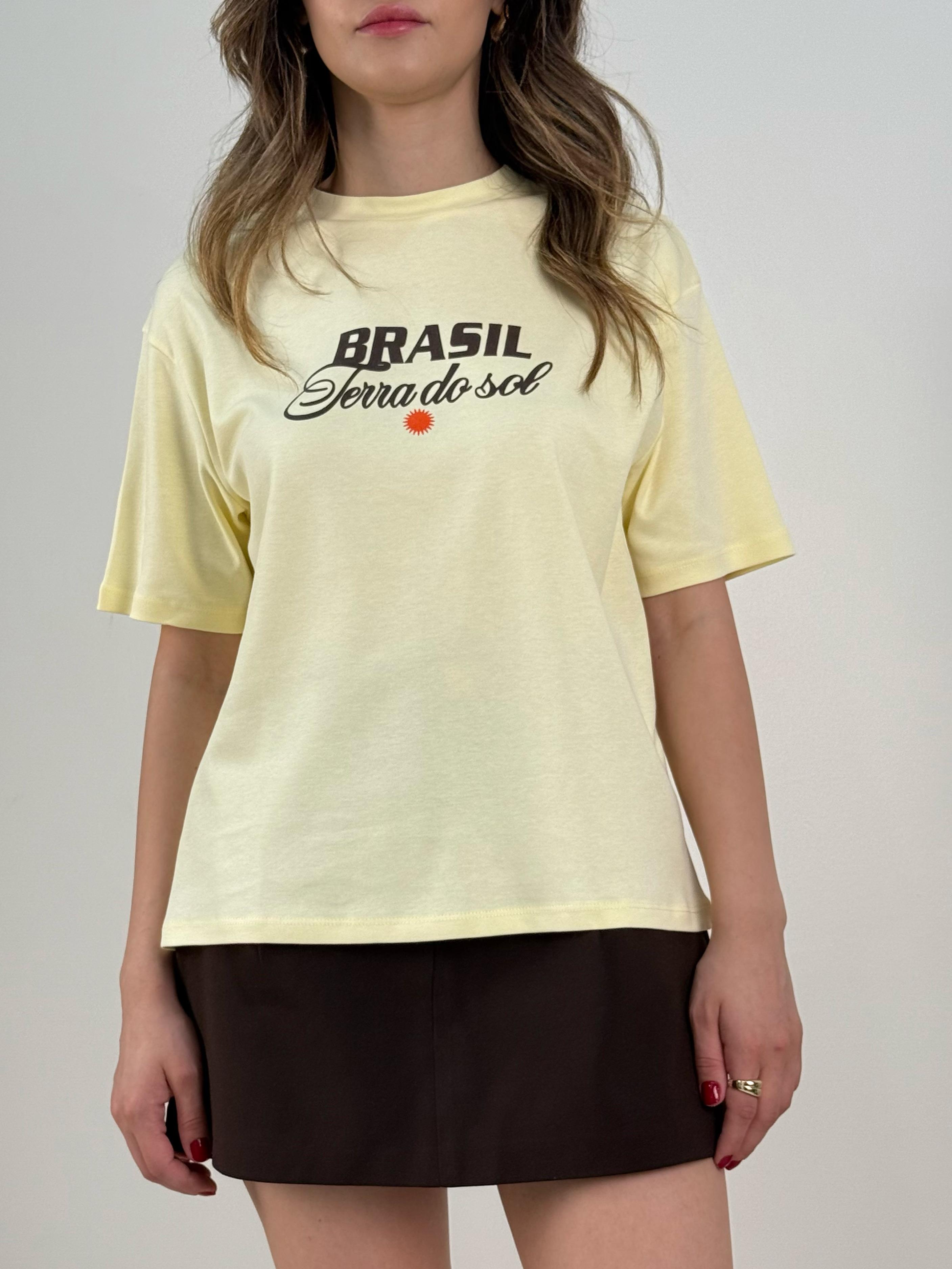 Brasil Baskılı T-shirt