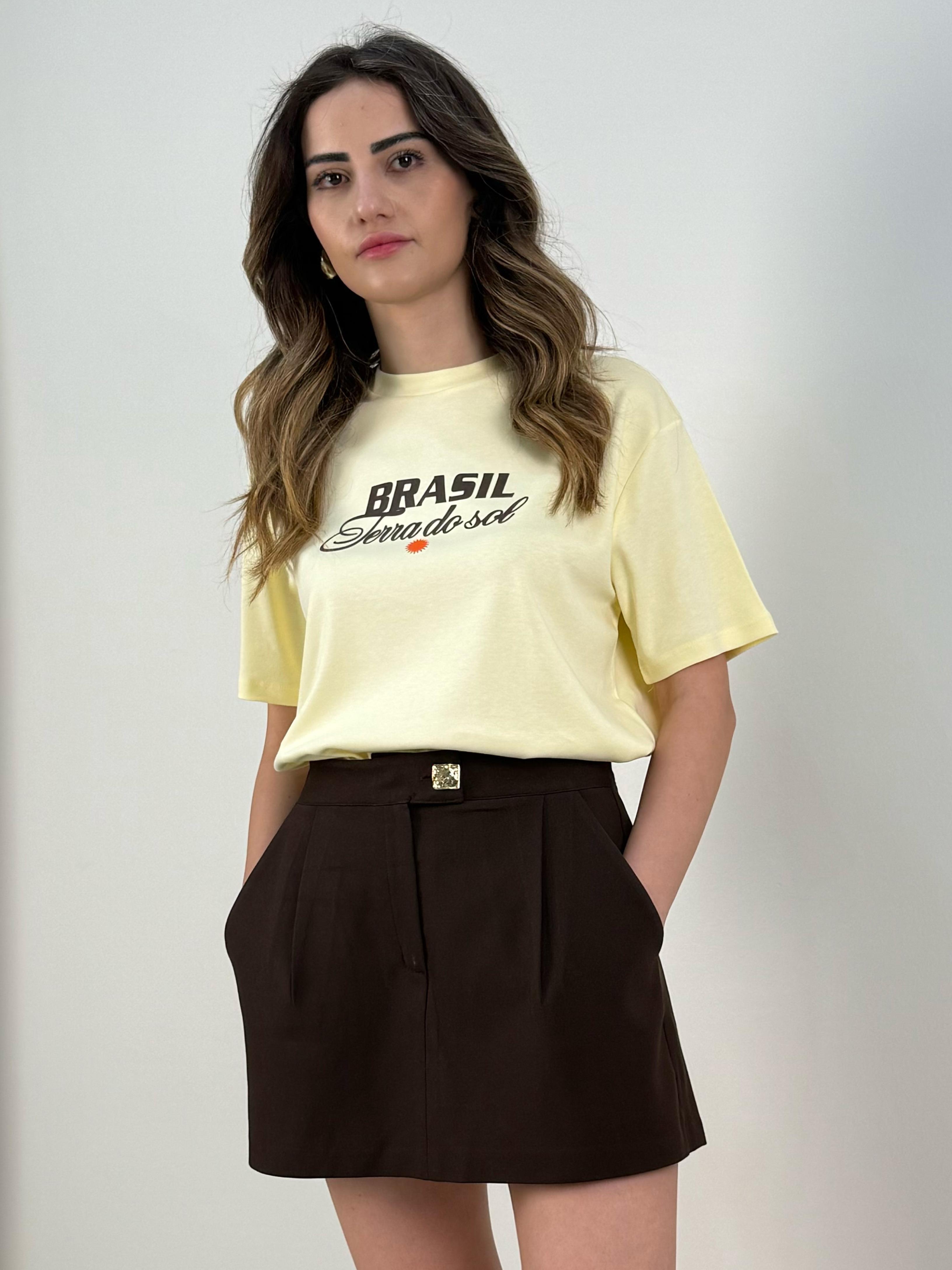 Brasil Baskılı T-shirt