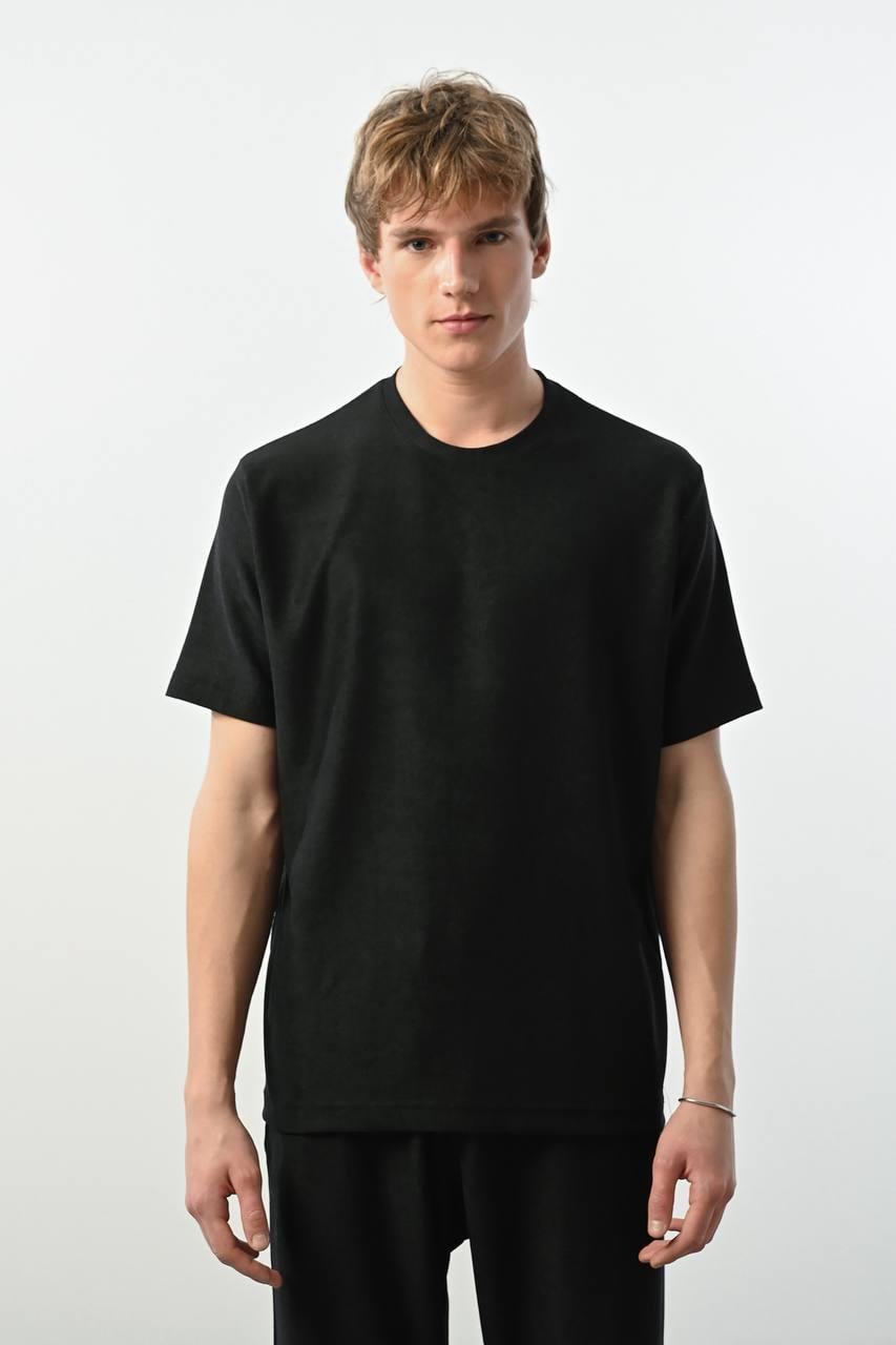 Likralı Rahat Kalıp Tshirt Siyah