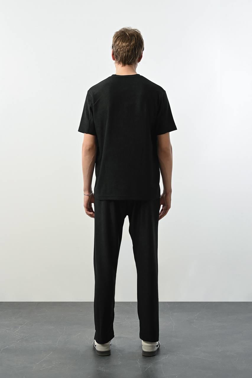 Likralı Rahat Kalıp Tshirt Siyah