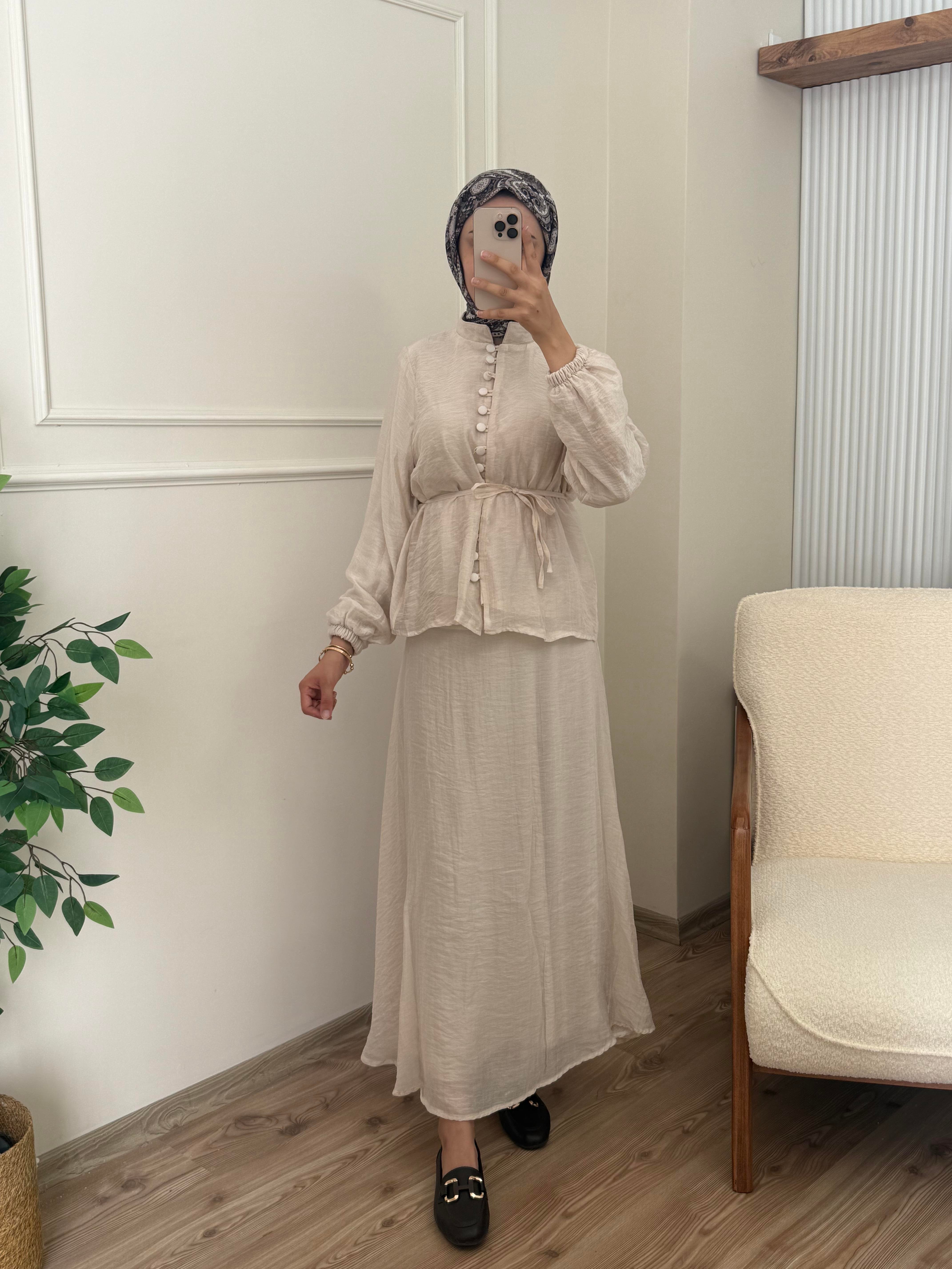 Rüya Etekli Takım | Bej