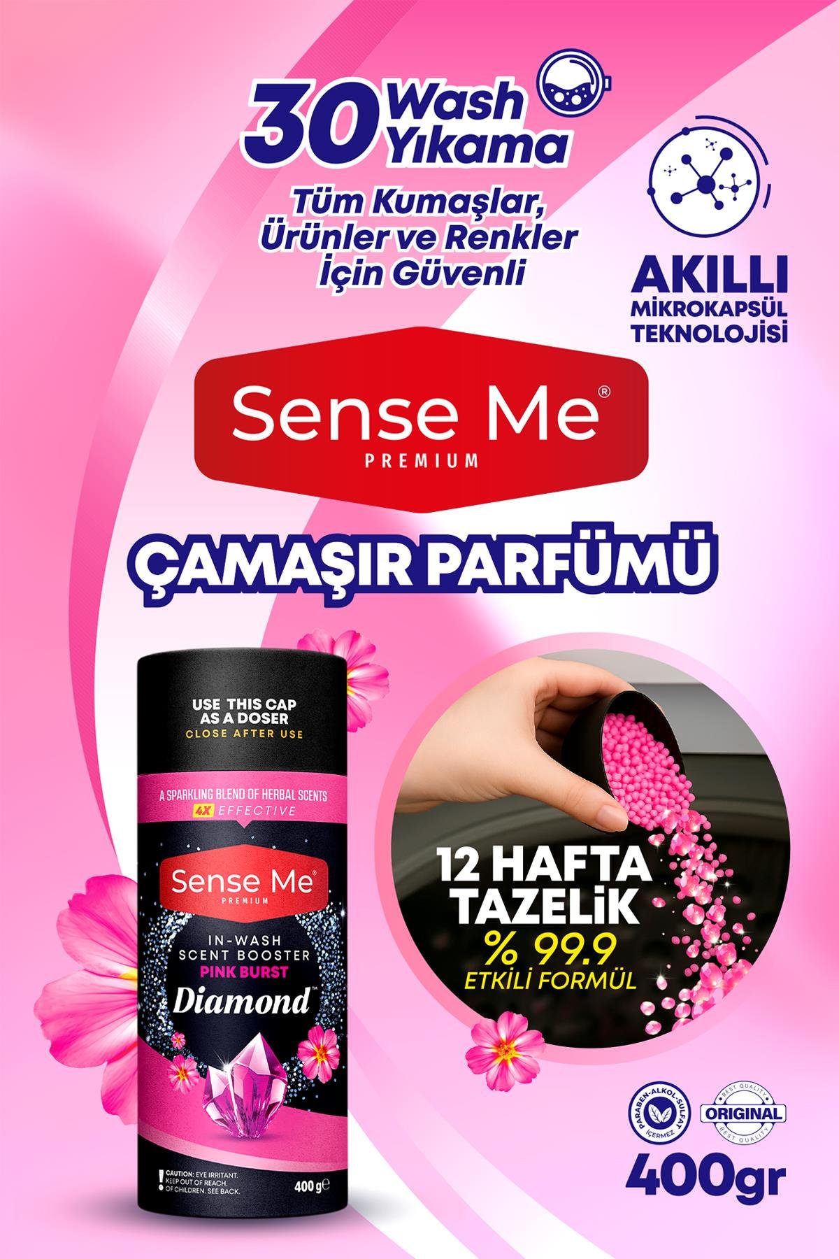 Sense Me Diamond Pink Burst – In-Wash Scent Booster Çamaşır Parfümü
